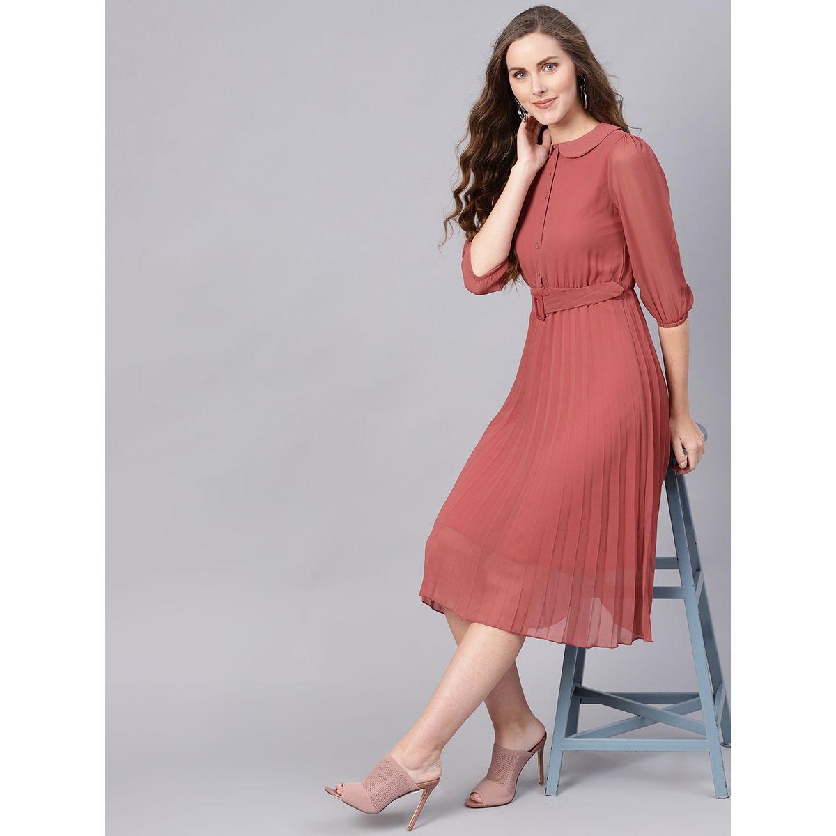 Sassafras X Styli Peter Pan Collar Pleated Belted Midi Dress-women-clothing-dresses-image-6