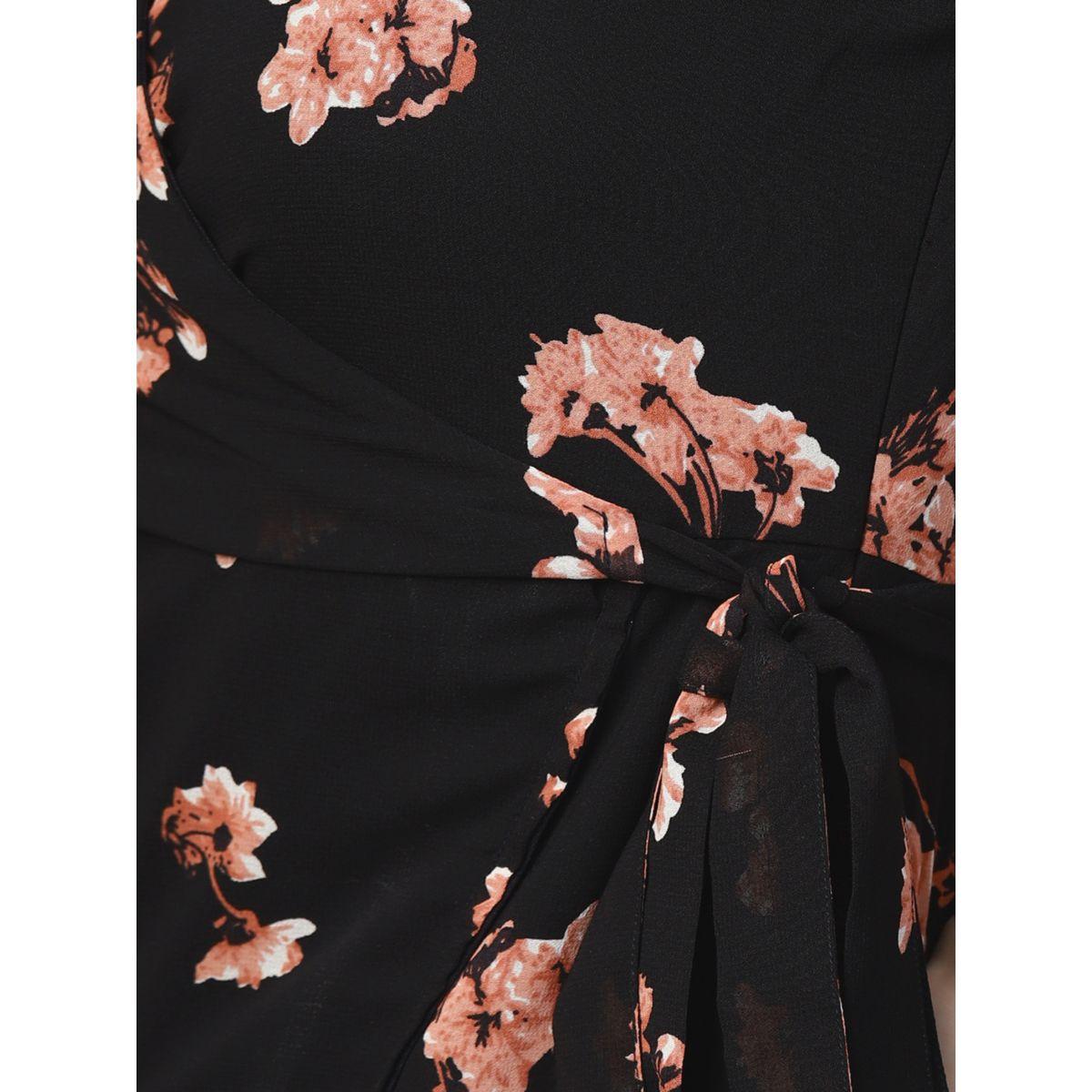 Sassafras X Styli Floral Print Wrap Tie Detail Midi Dress-women-clothing-dresses-image-6