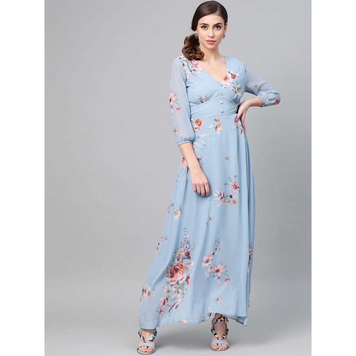 Sassafras X Styli Floral Print Flare Maxi Dress-women-clothing-dresses-image-1
