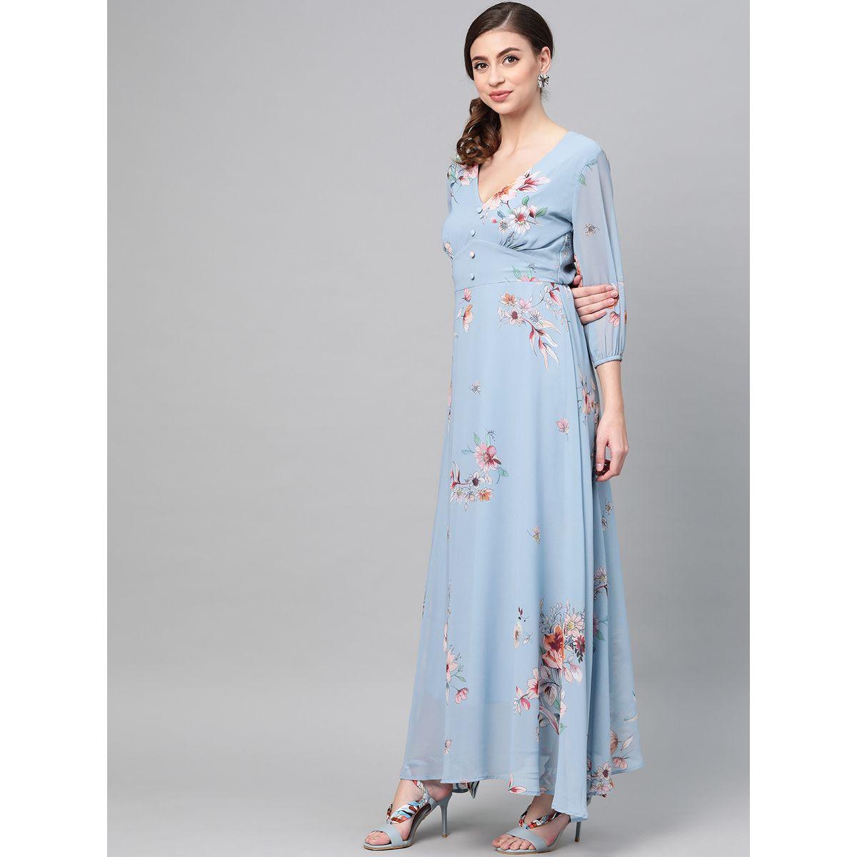 فستان طويل مطبع بزهور ساسافراس × ستايلي-women-clothing-dresses-image-2