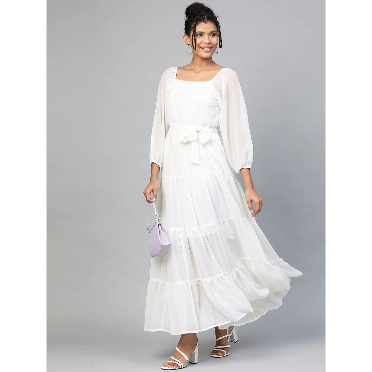 Sassafras X Styli Solid Tiered Square Neck Maxi Dress-women-clothing-dresses-image-2