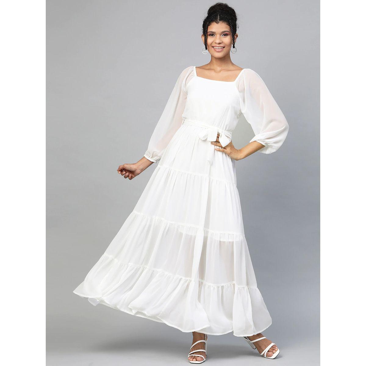 Sassafras X Styli Solid Tiered Square Neck Maxi Dress-women-clothing-dresses-image-4