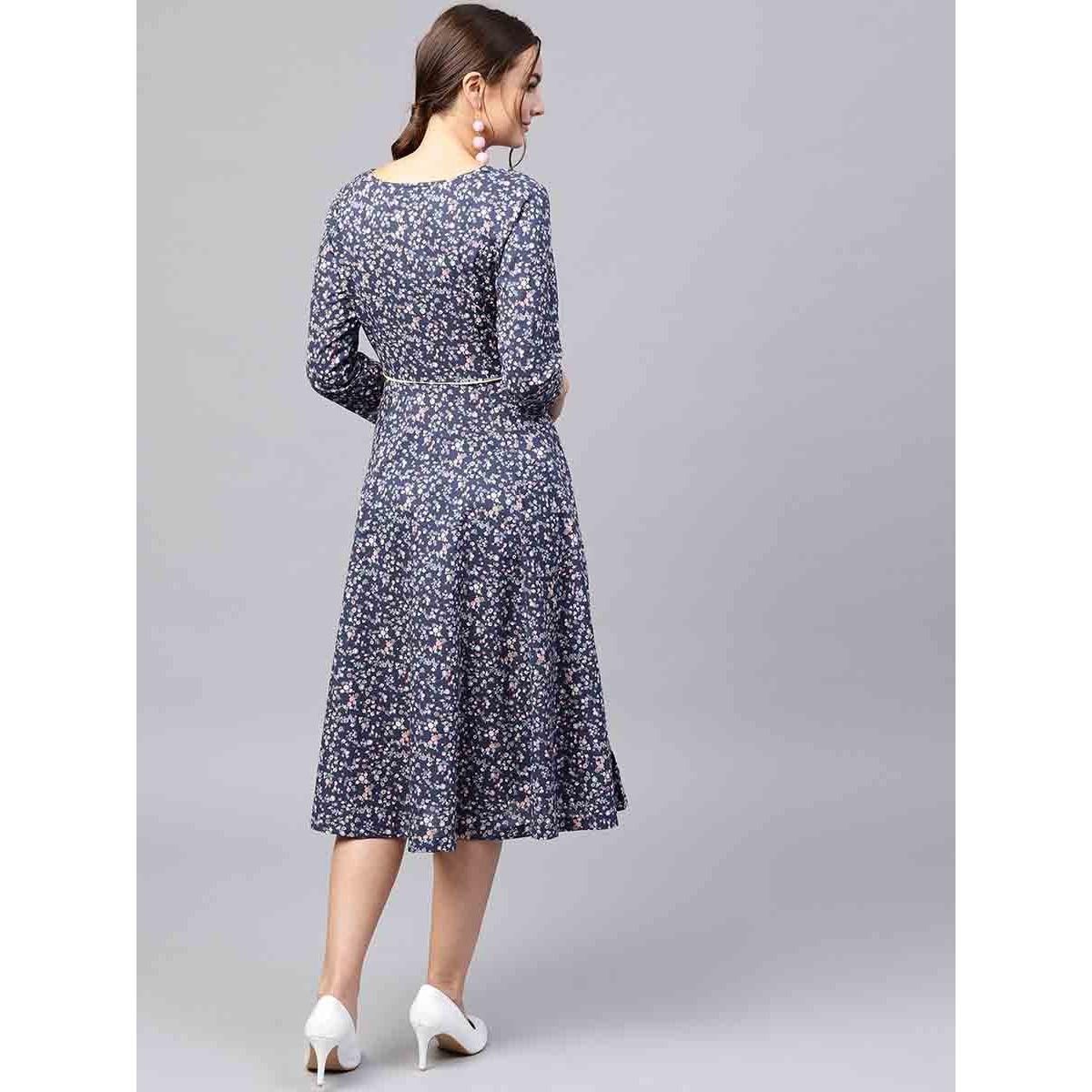فستان ميدي مطبع بزهور-women-clothing-dresses-image-3