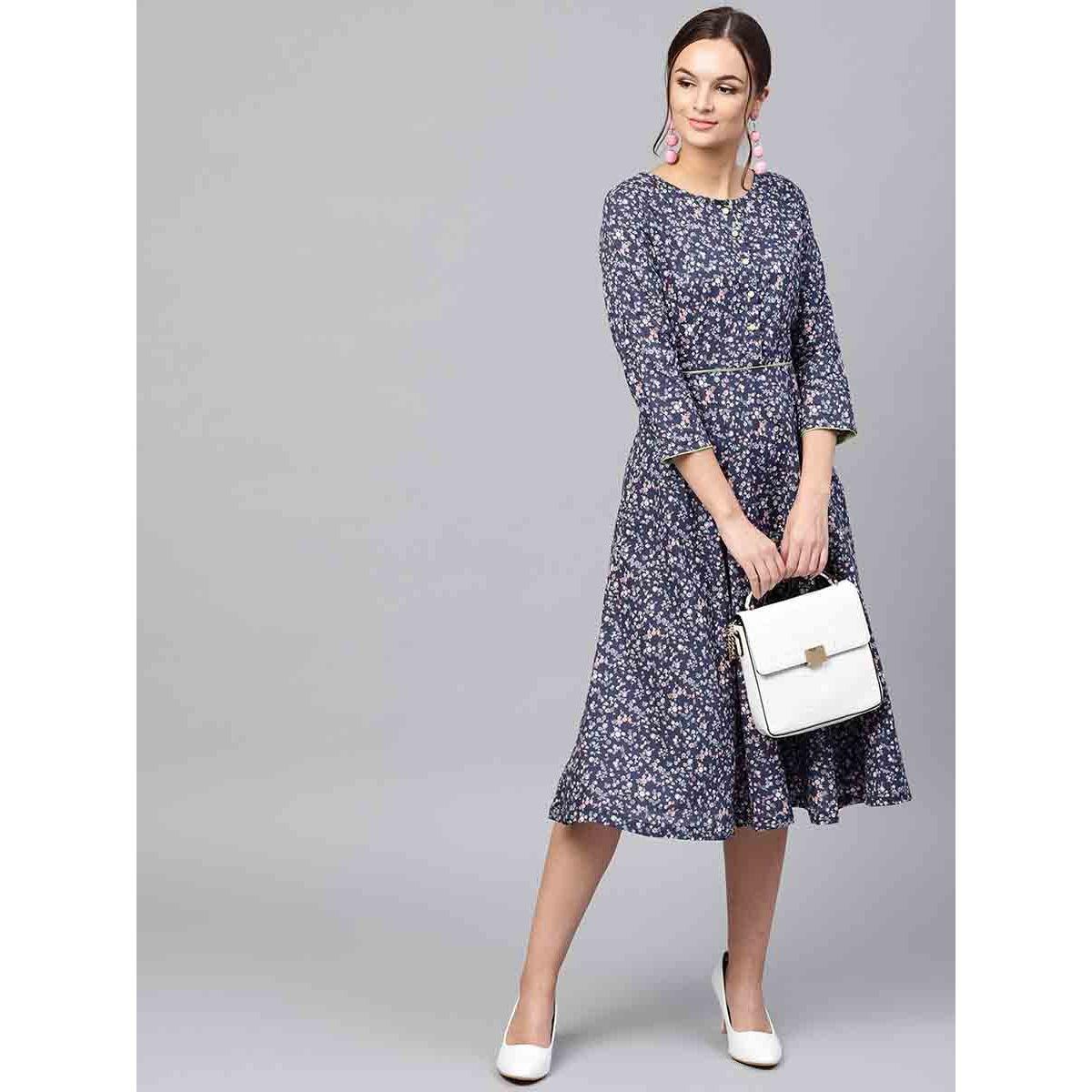 فستان ميدي مطبع بزهور-women-clothing-dresses-image-5