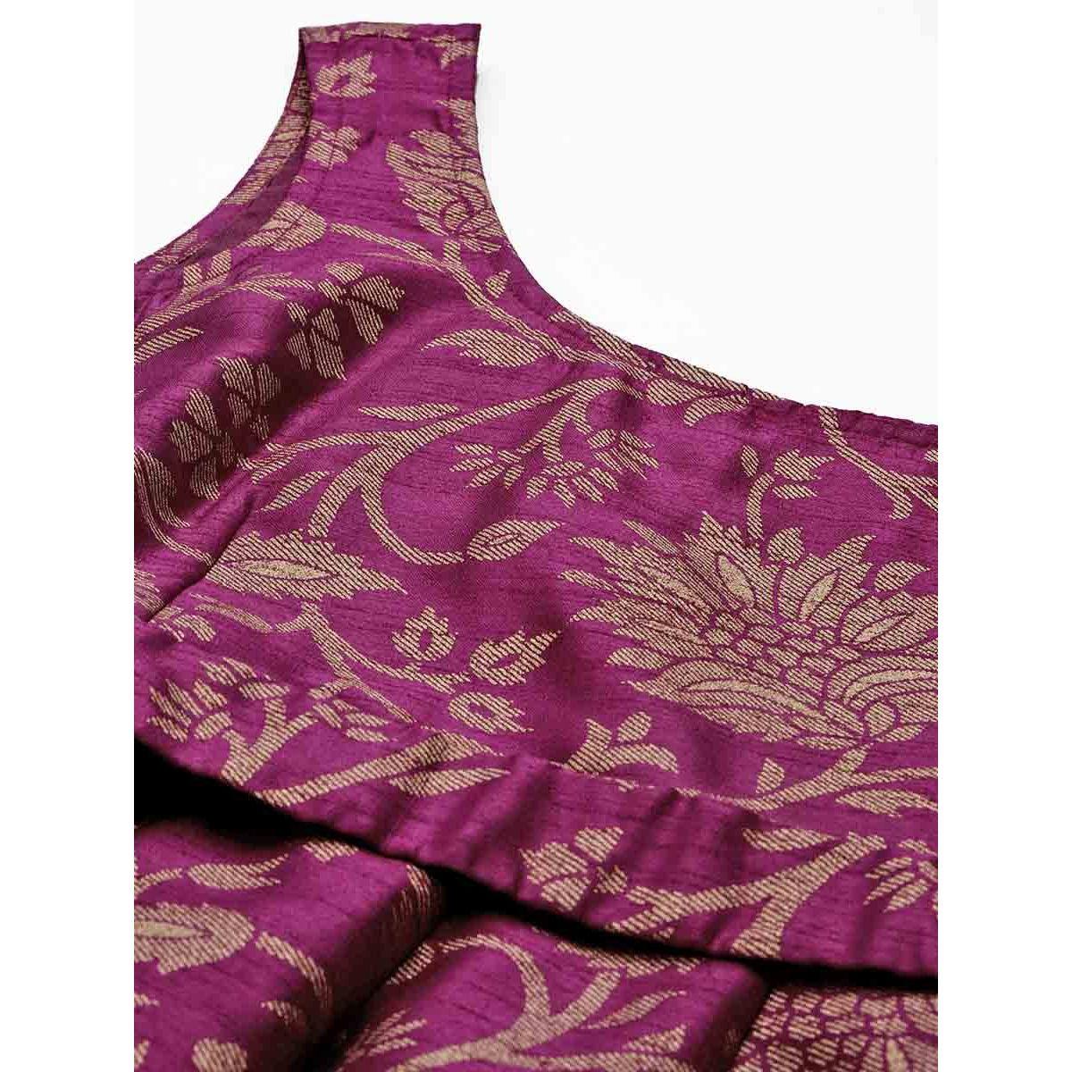 Sassafras X Styli Jacquard Floral Print Self Belt Maxi Dress-women-clothing-dresses-image-2