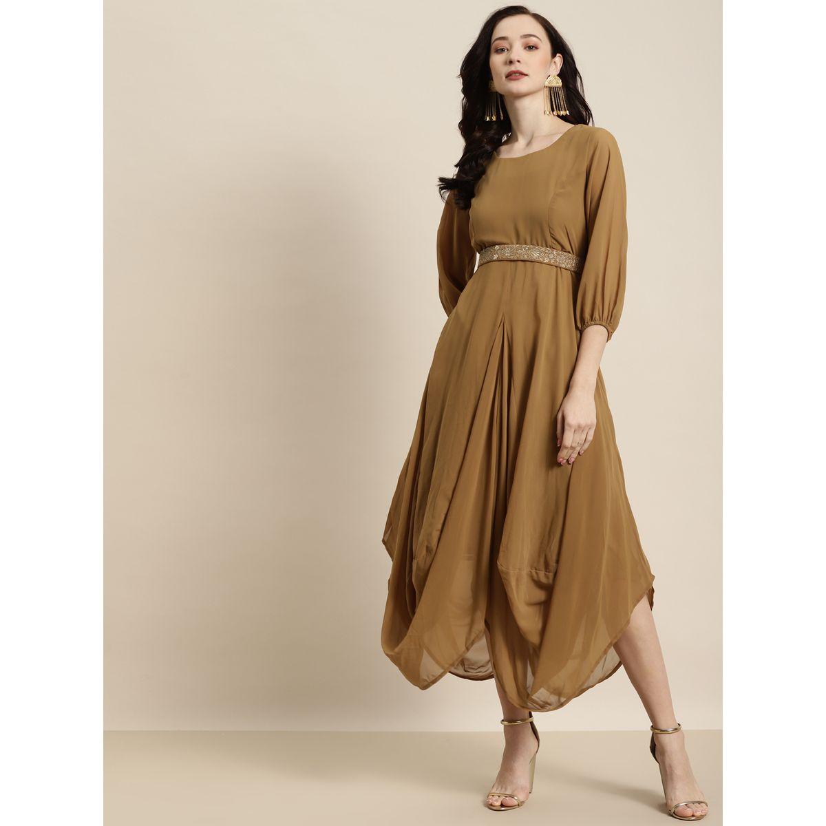Sassafras X Styli Solid Embroidered Belt Detail Maxi Dress-women-clothing-dresses-image-4