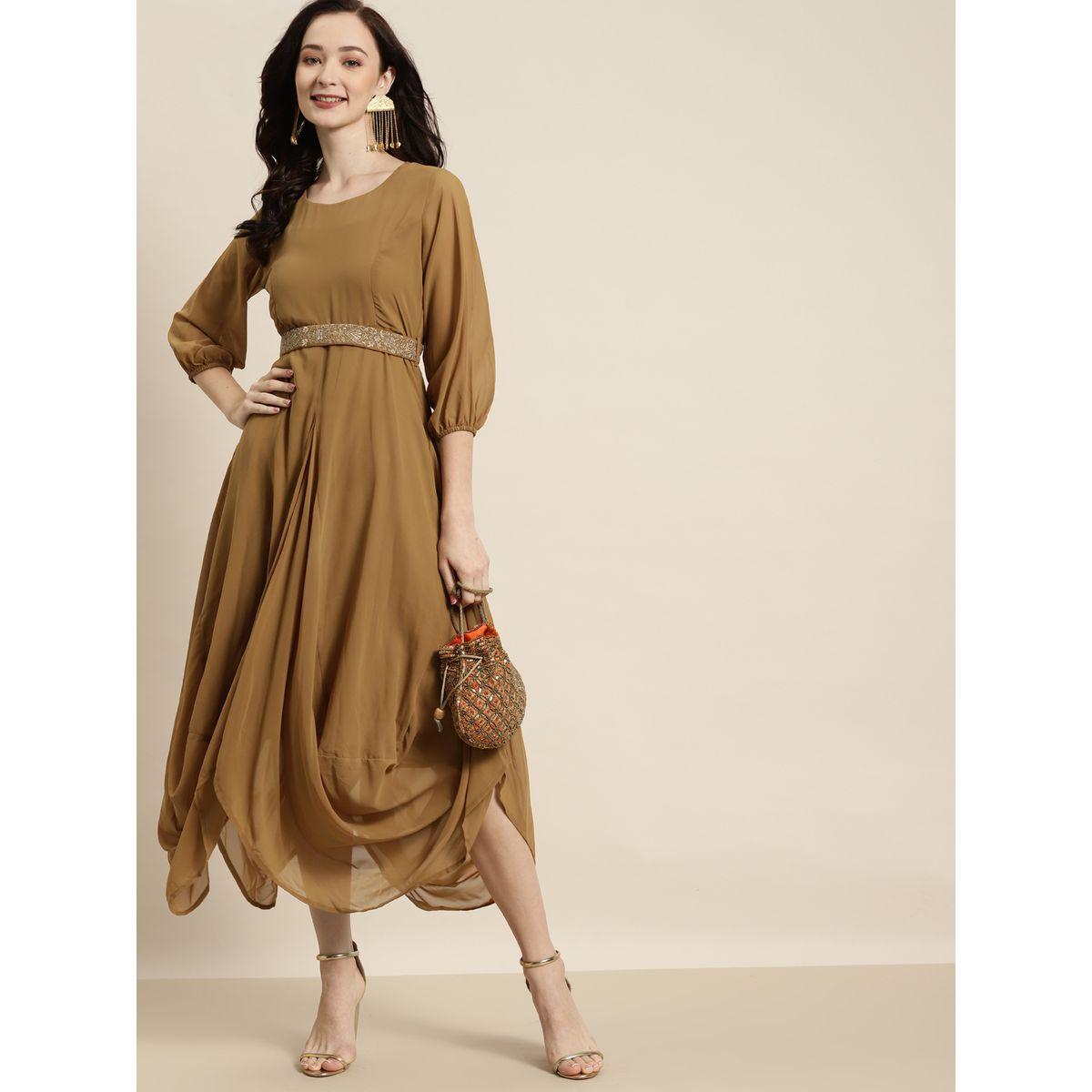 Sassafras X Styli Solid Embroidered Belt Detail Maxi Dress-women-clothing-dresses-image-7