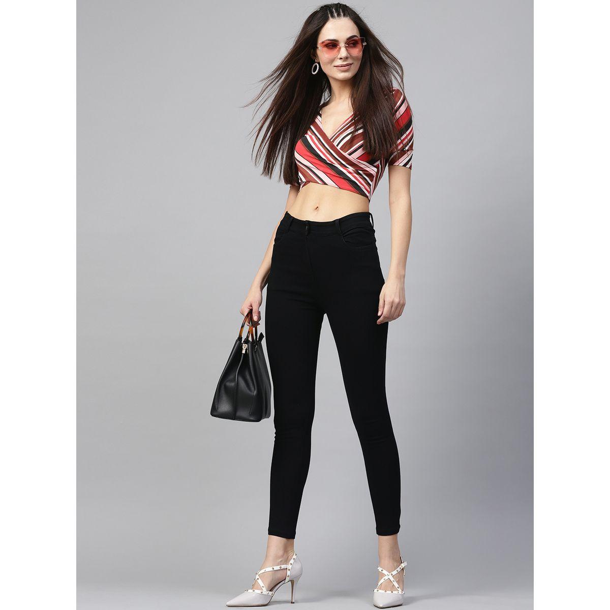 جينز قصير بقصة سليم فت ساسافراس × ستايلي-women-clothing-bottoms-jeans-image-6