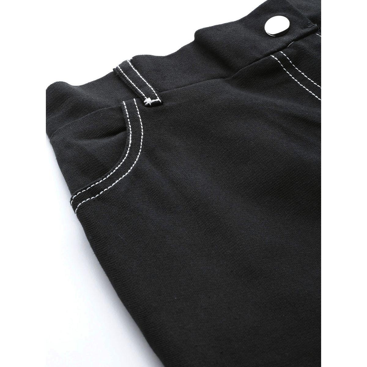 جينز سادة بتداخلات مدروزة ساسافراس × ستايلي-women-clothing-bottoms-jeans-image-6