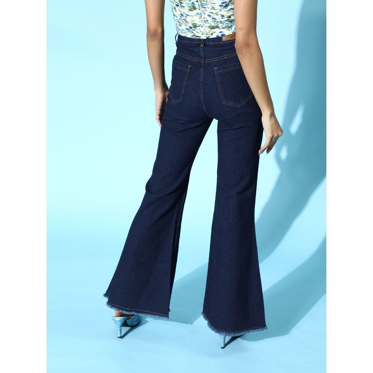 جينز سادة بقصة مستدقة ساسافراس × ستايلي-women-clothing-bottoms-jeans-image-4