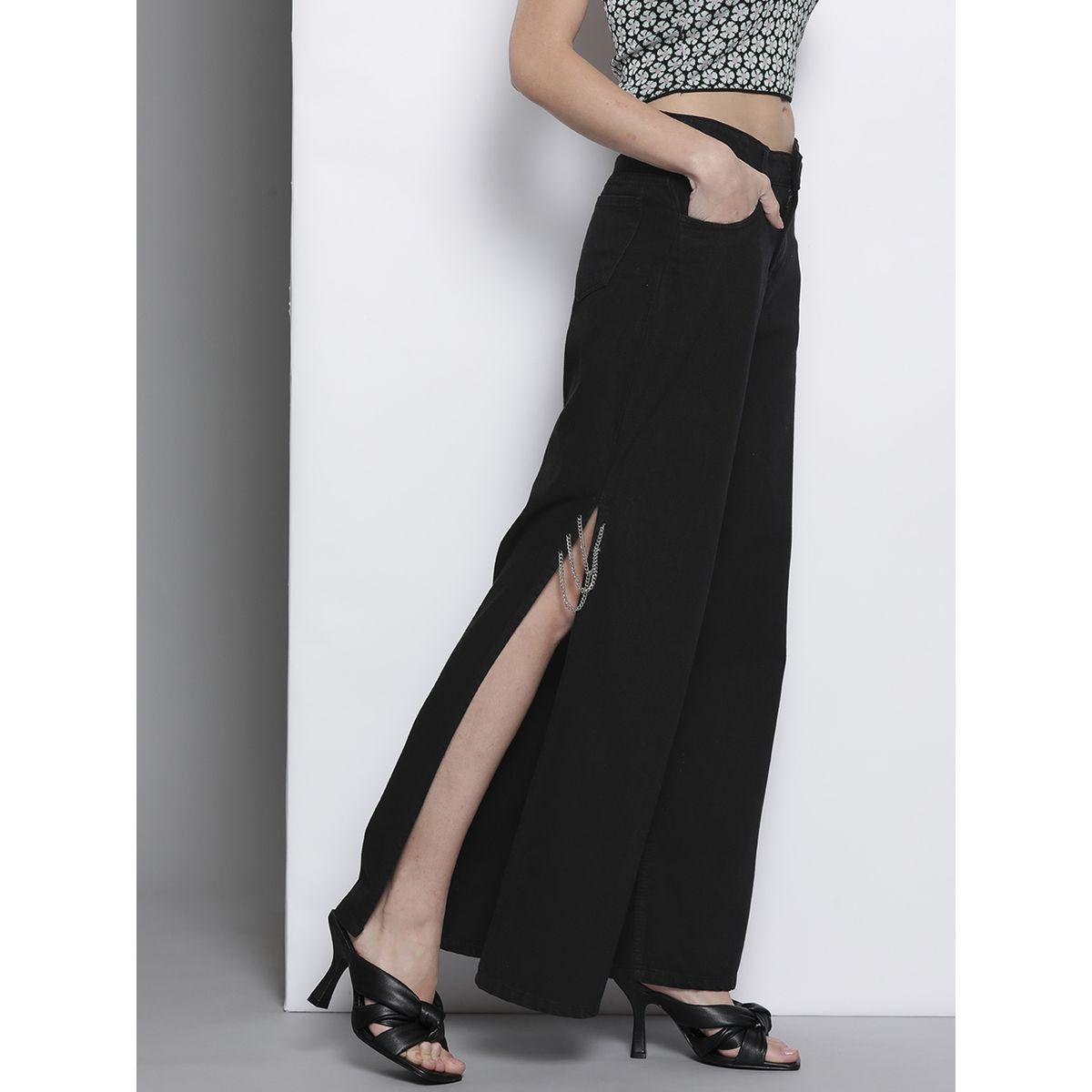 جينز سادة بشق جانبي ساسافراس × ستايلي-women-clothing-bottoms-jeans-image-7