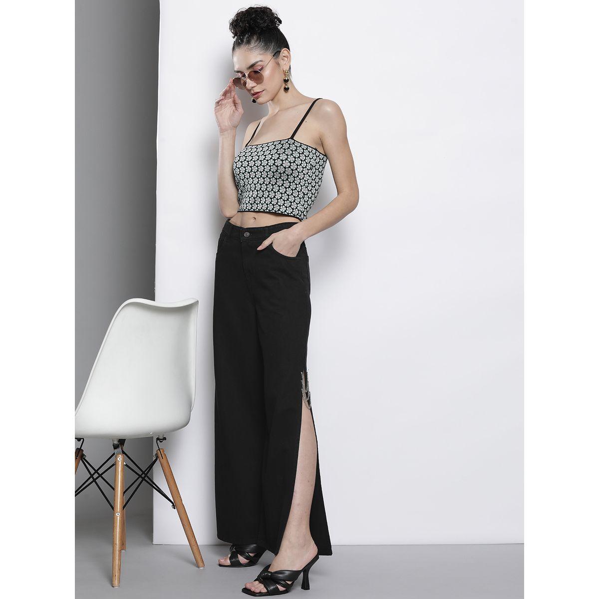 جينز سادة بشق جانبي ساسافراس × ستايلي-women-clothing-bottoms-jeans-image-4