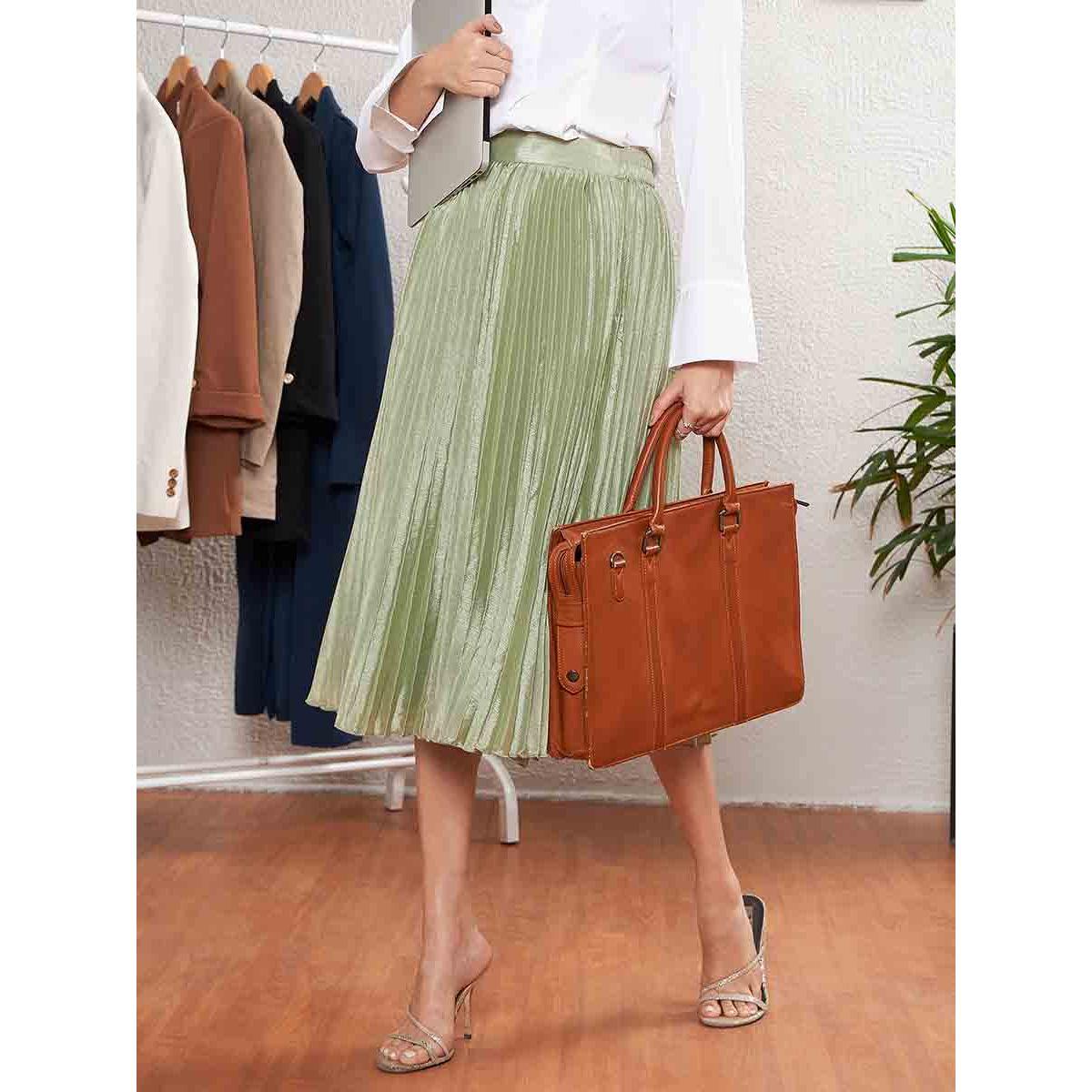 Sassafras X Styli Accordion Pleated Flared Midi Skirt-women-clothing-bottoms-skirts-image-1