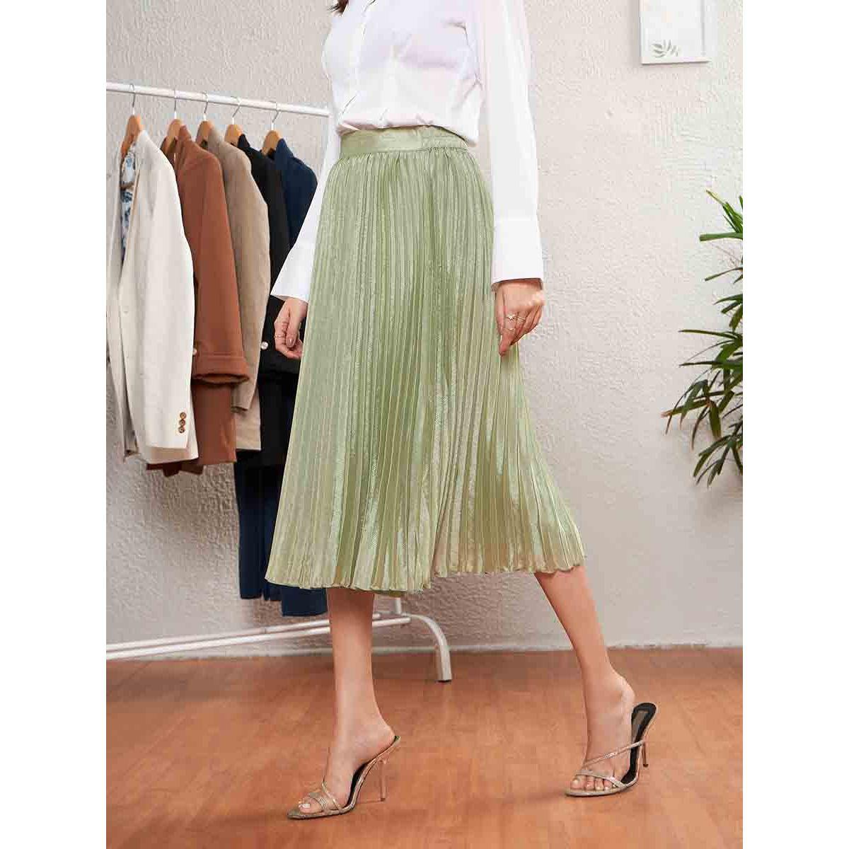 Sassafras X Styli Accordion Pleated Flared Midi Skirt-women-clothing-bottoms-skirts-image-3