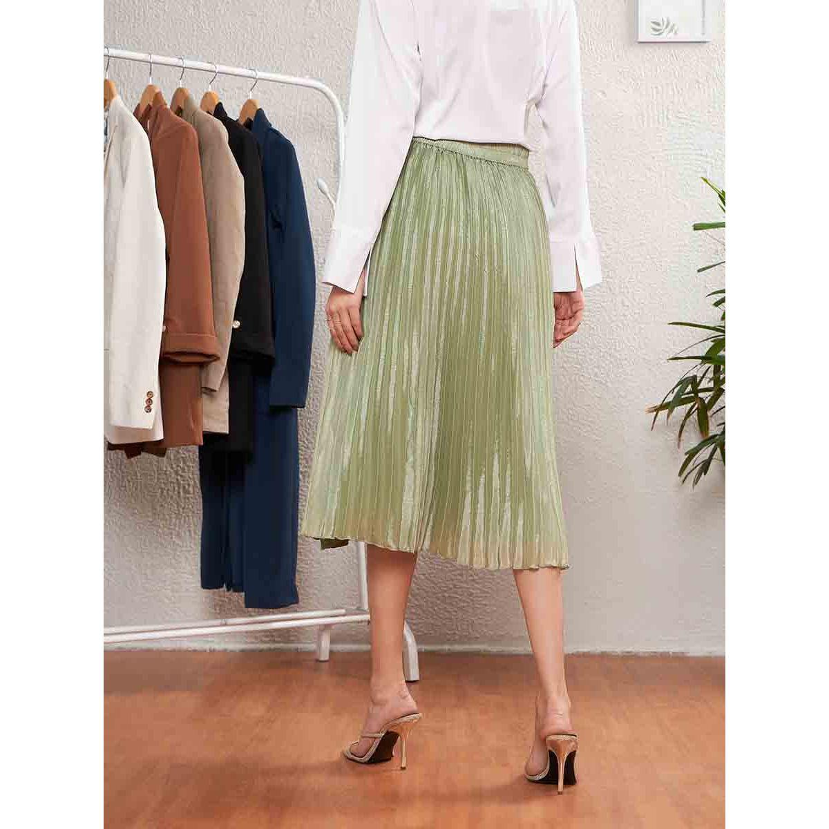 Sassafras X Styli Accordion Pleated Flared Midi Skirt-women-clothing-bottoms-skirts-image-5