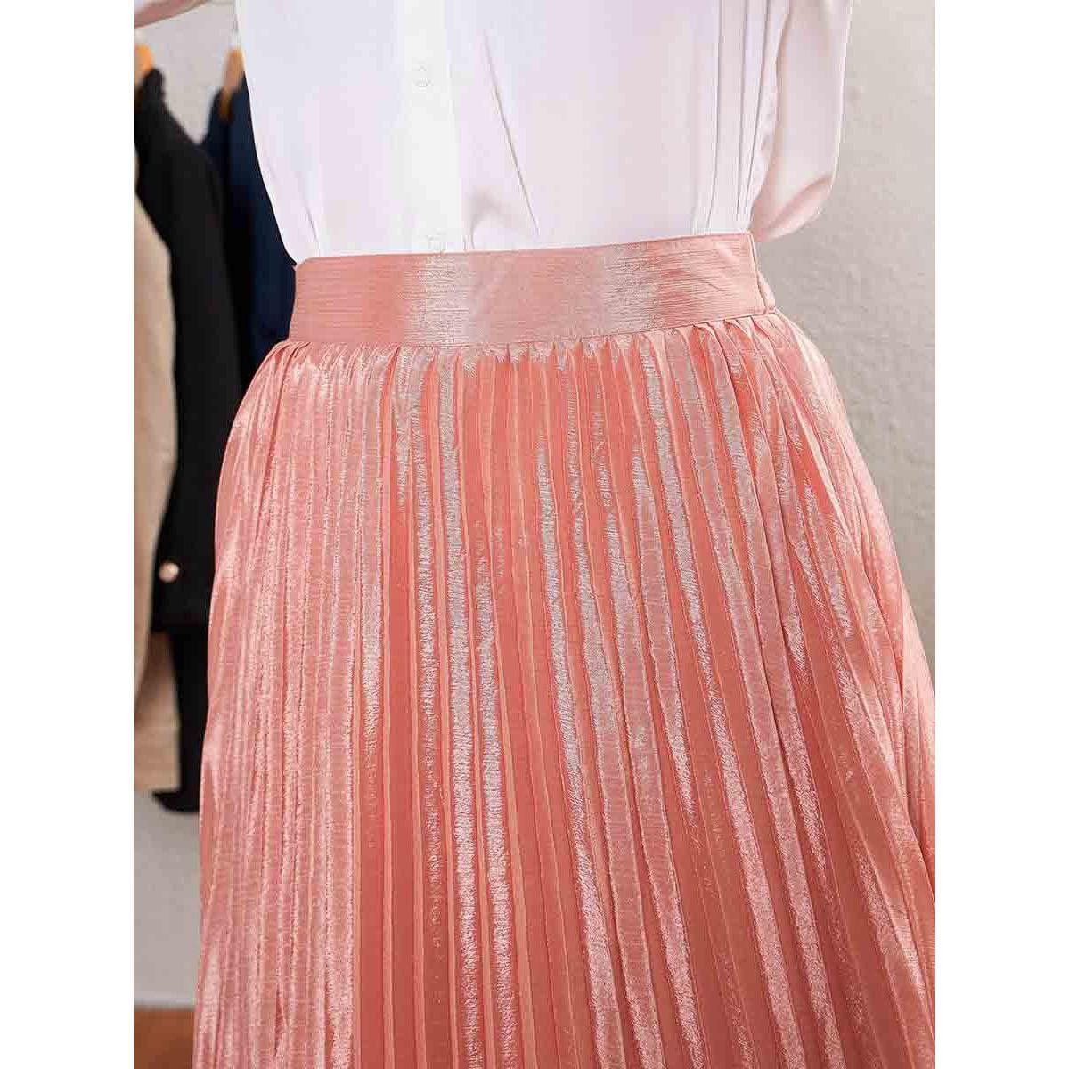 تنورة ميدي مزينة بكسرات ساسافراس × ستايلي-women-clothing-bottoms-skirts-image-4