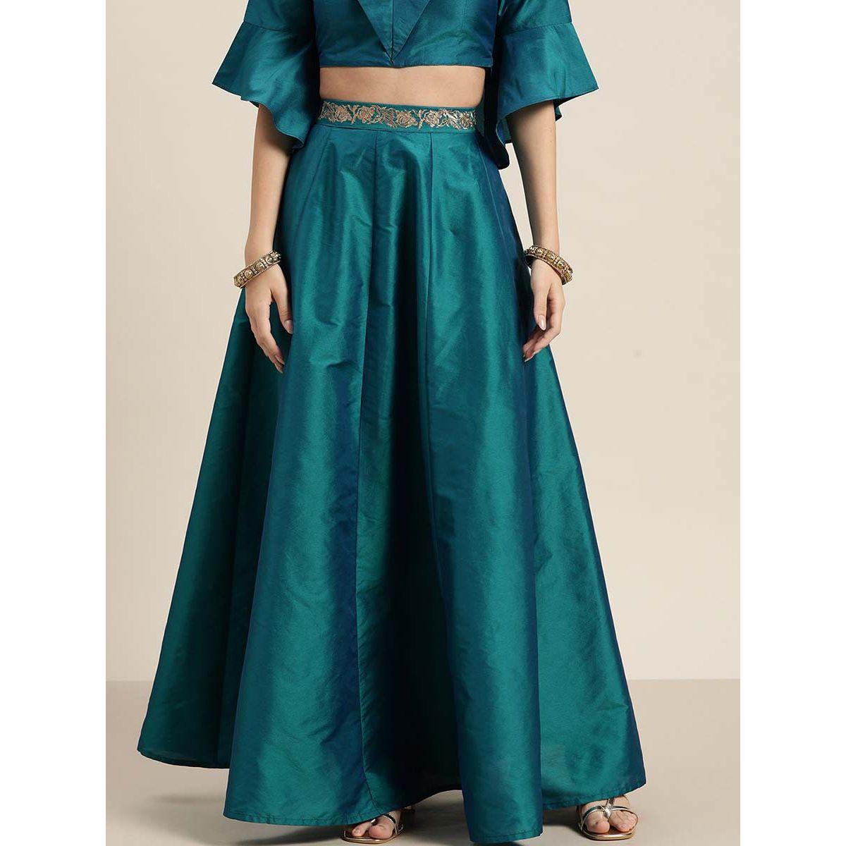 تنورة واسعة بتفاصيل مطرزة ساسافراس × ستايلي-women-clothing-bottoms-skirts-image-1