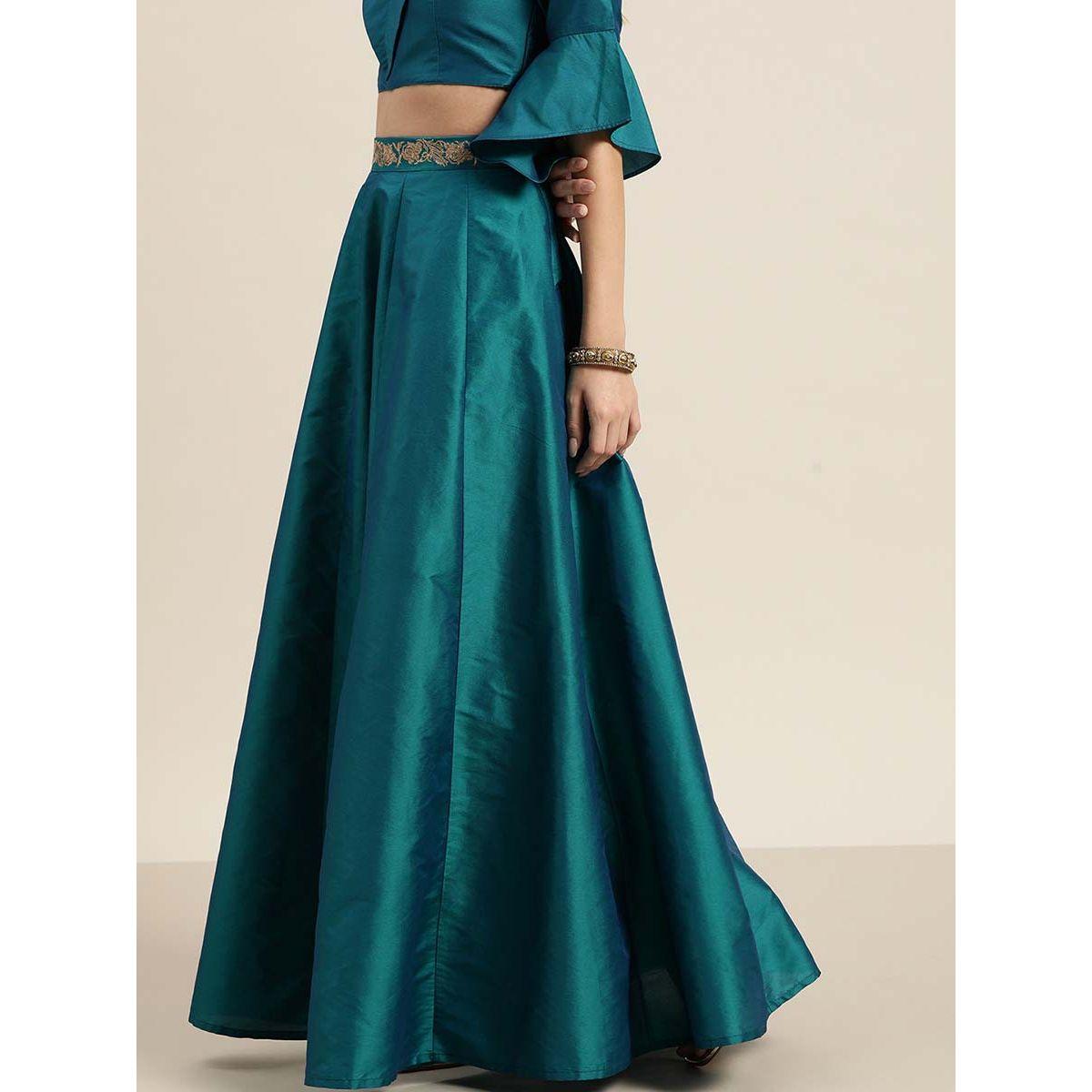 Sassafras X Styli Embroidered Waistband Flared Skirt-women-clothing-bottoms-skirts-image-2