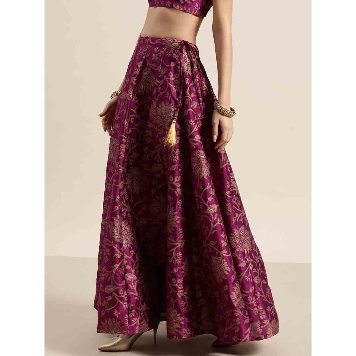 تنورة واسعة بنسيج الجاكار ساسافراس × ستايلي-women-clothing-bottoms-skirts-image-2