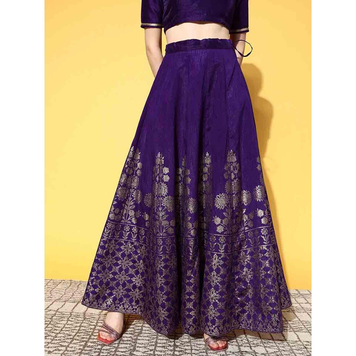تنورة مطبعة بطبعة فويل ساسافراس × ستايلي-women-clothing-bottoms-skirts-image-1