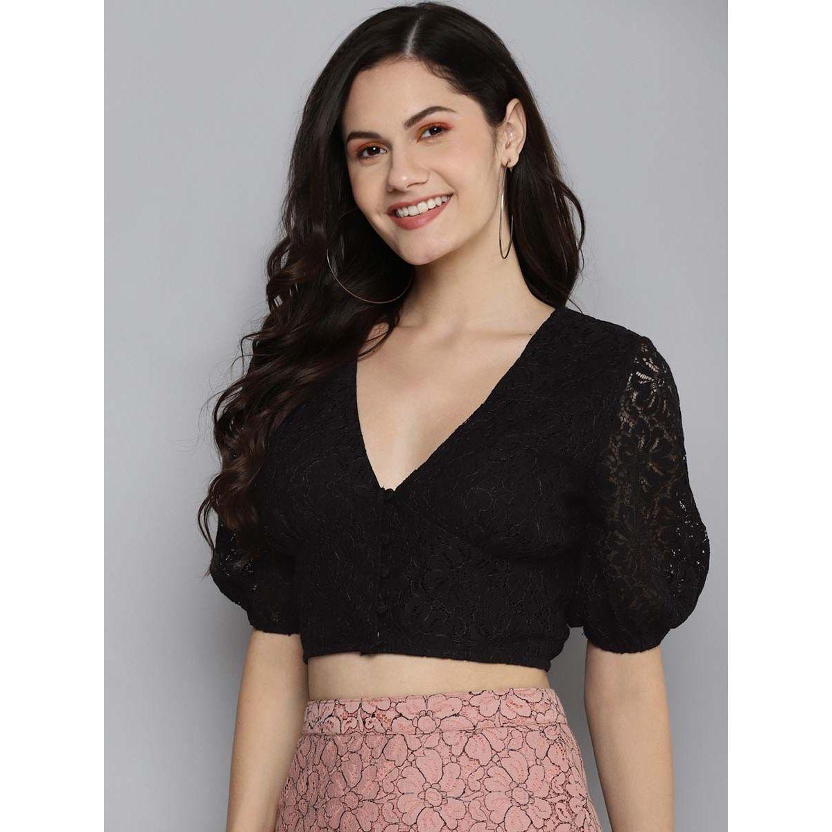Sassafras X Styli Lace Puff Sleeves Crop Top-women-clothing-shirtsandblouses-blouses-image-2