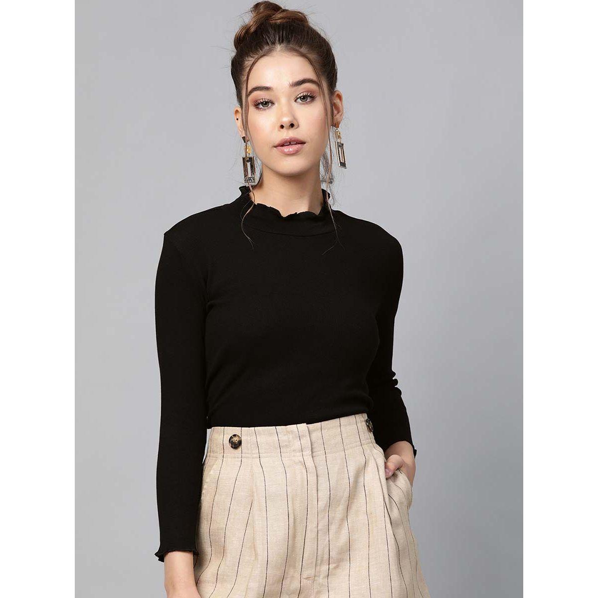 Sassafras X Styli Ribbed Turtle Neck Crop Top-women-clothing-shirtsandblouses-blouses-image-1