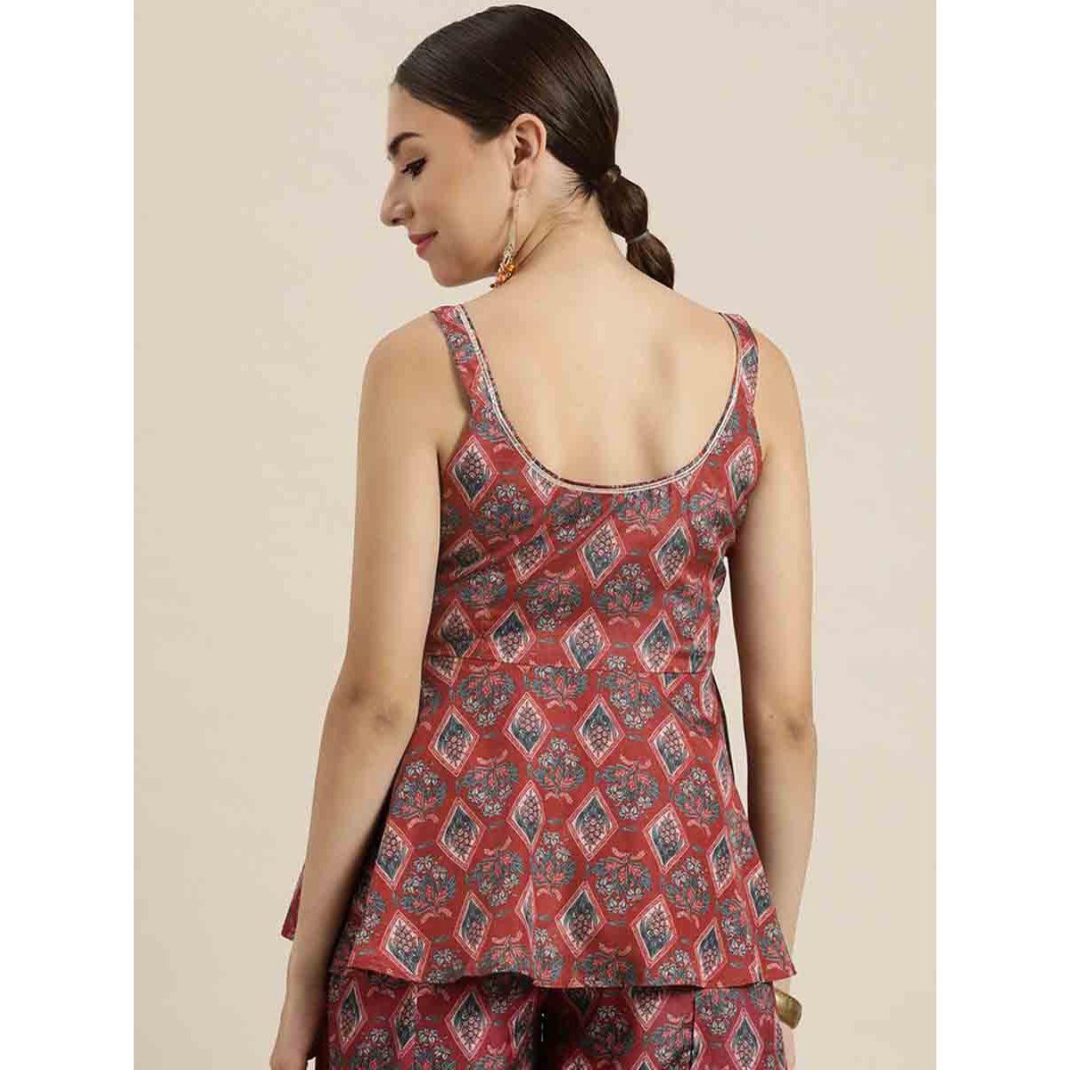 Sassafras X Styli Floral Print Strappy Peplum Top-women-clothing-shirtsandblouses-blouses-image-3