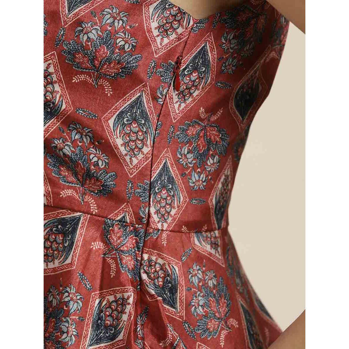 Sassafras X Styli Floral Print Strappy Peplum Top-women-clothing-shirtsandblouses-blouses-image-5