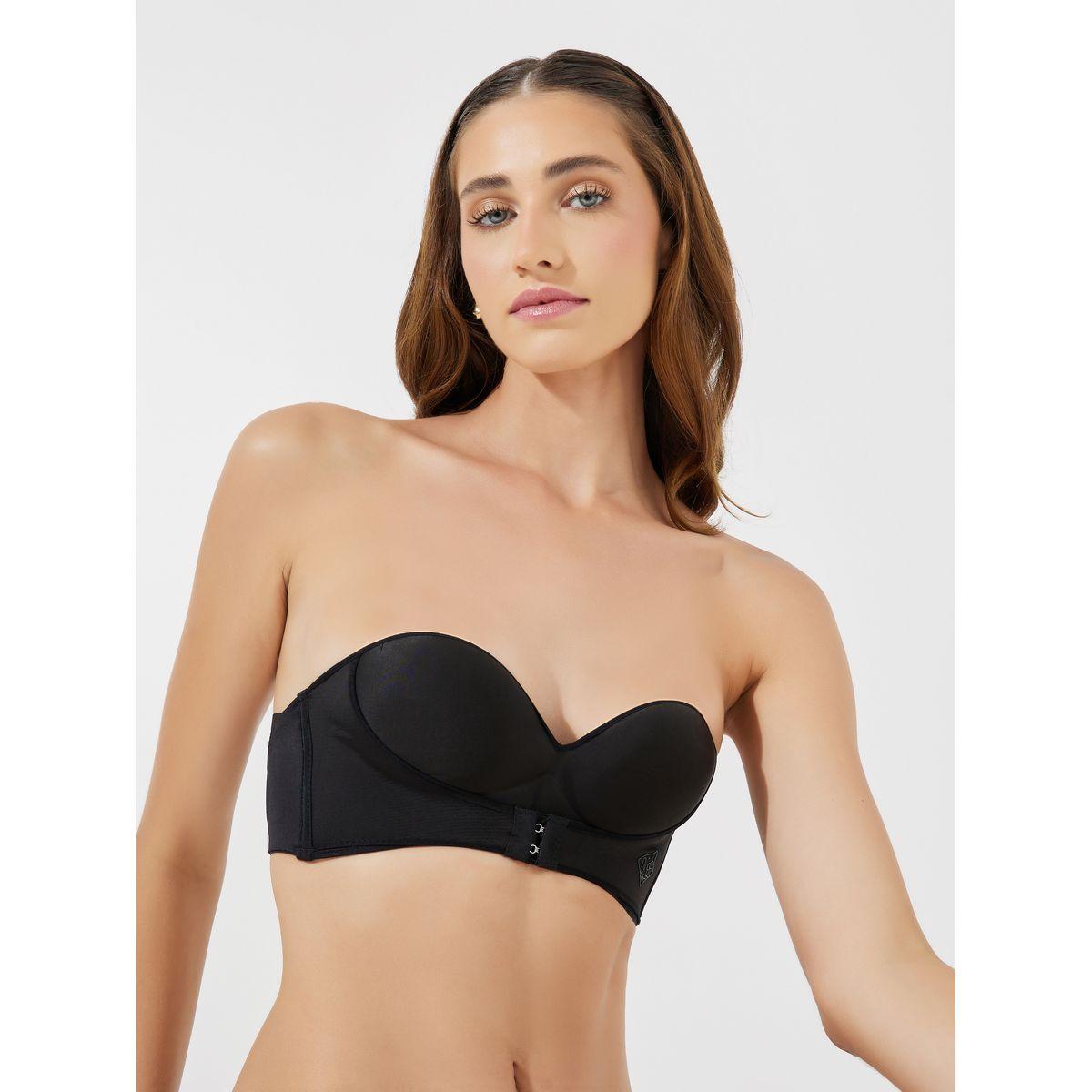 Styli Padded Non-Wired Front Hook & Eye Underband Push Up Bra-women-clothing-lingerie-bras-image-1