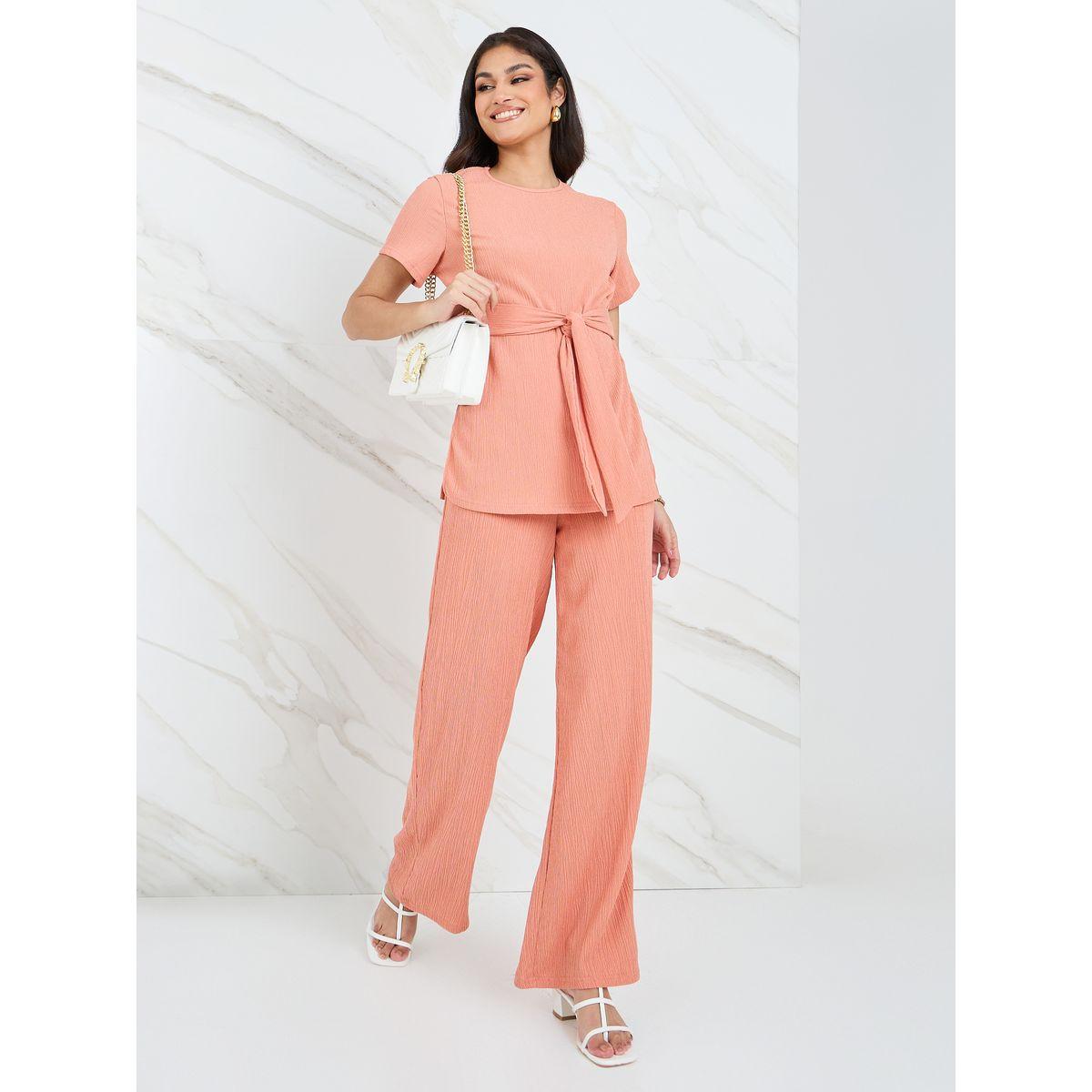 بنطال بأرجل واسعة وخصر مطاطي-women-clothing-bottoms-trousers-image-1