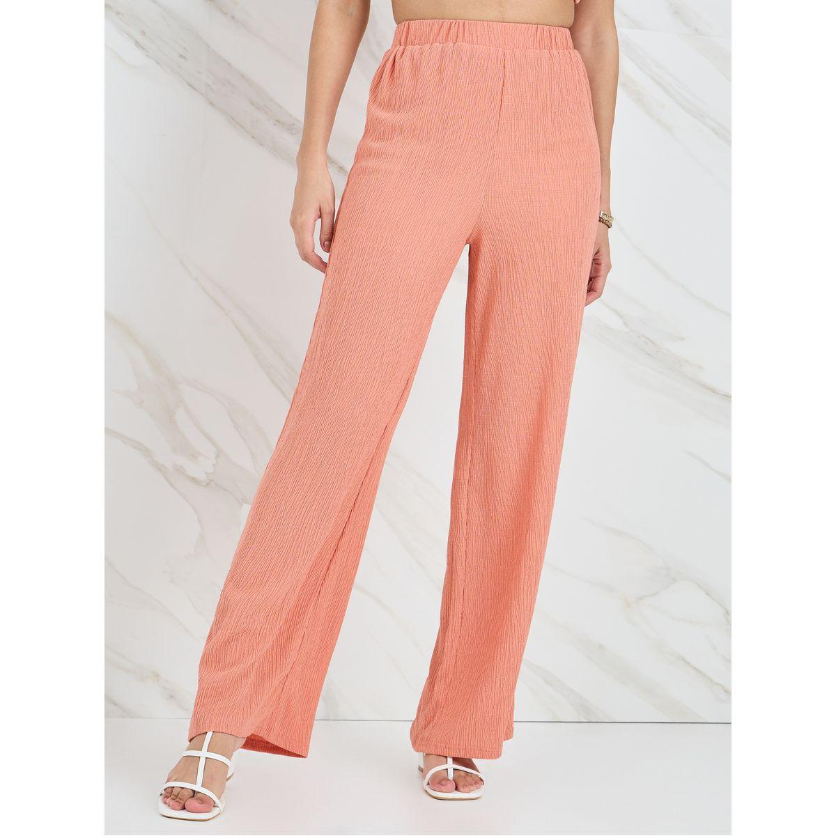 بنطال بأرجل واسعة وخصر مطاطي-women-clothing-bottoms-trousers-image-2