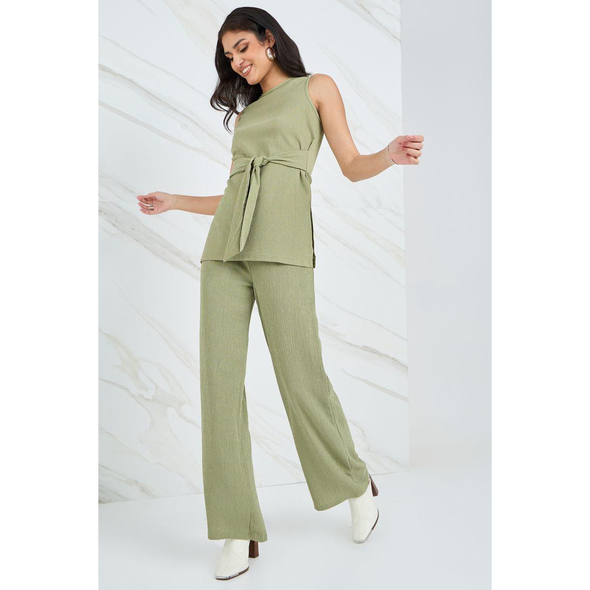 بنطال بأرجل واسعة وخصر مطاطي-women-clothing-bottoms-trousers-image-1