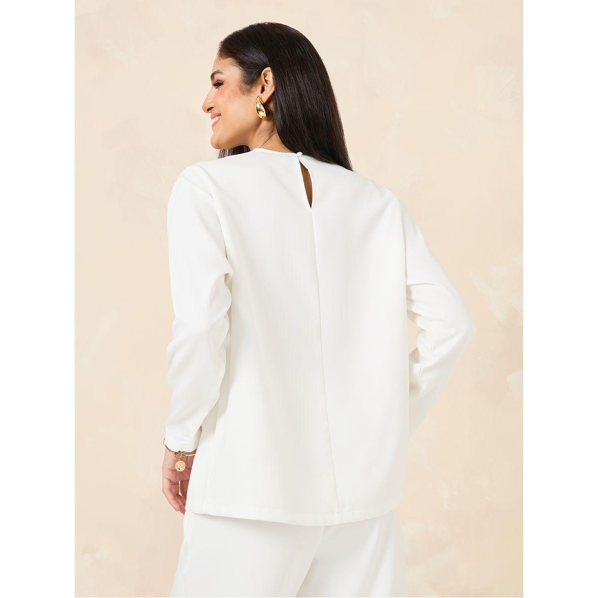 Styli Solid Round Neck Boxy Top-women-clothing-shirtsandblouses-blouses-image-4