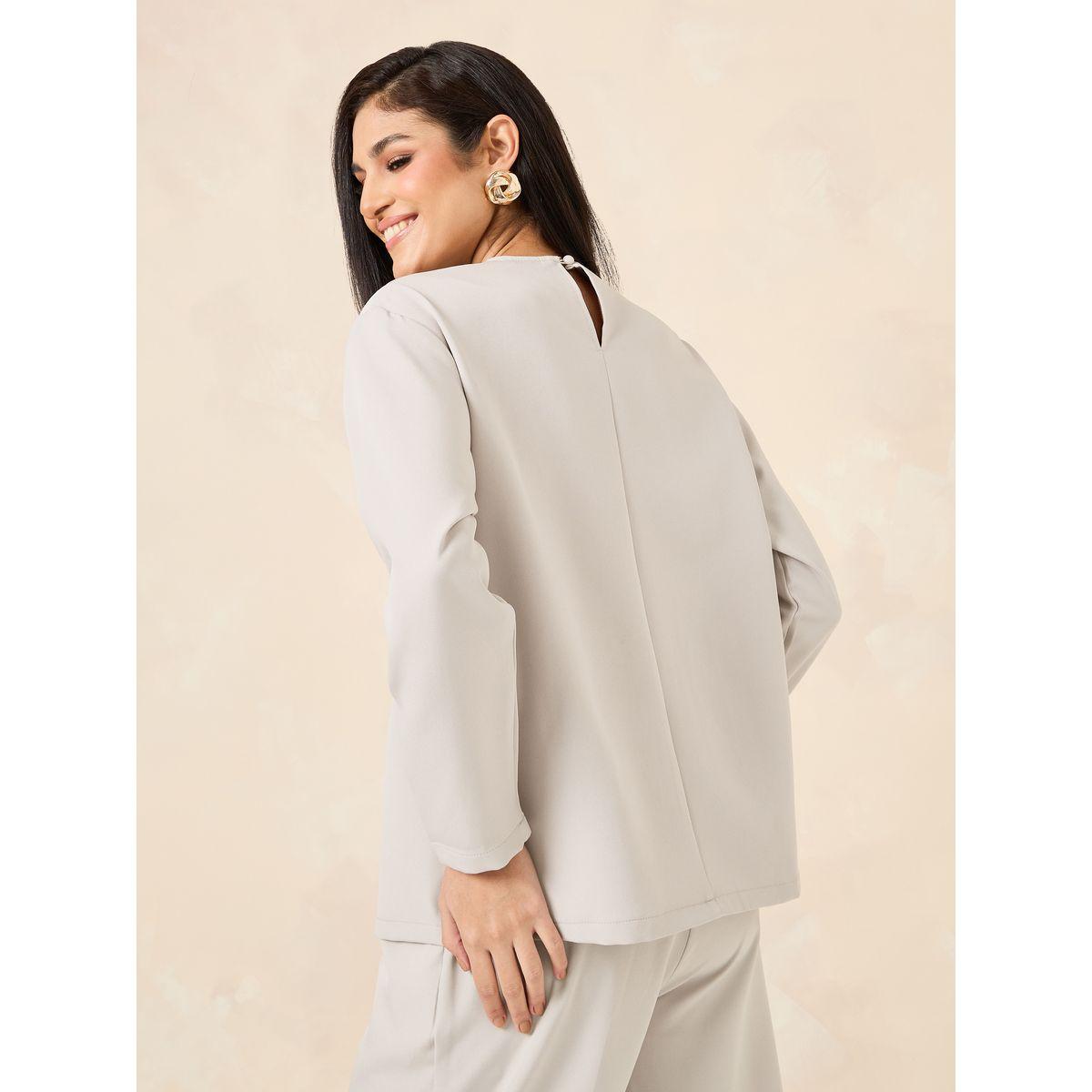Styli Solid Round Neck Boxy Top-women-clothing-shirtsandblouses-blouses-image-4