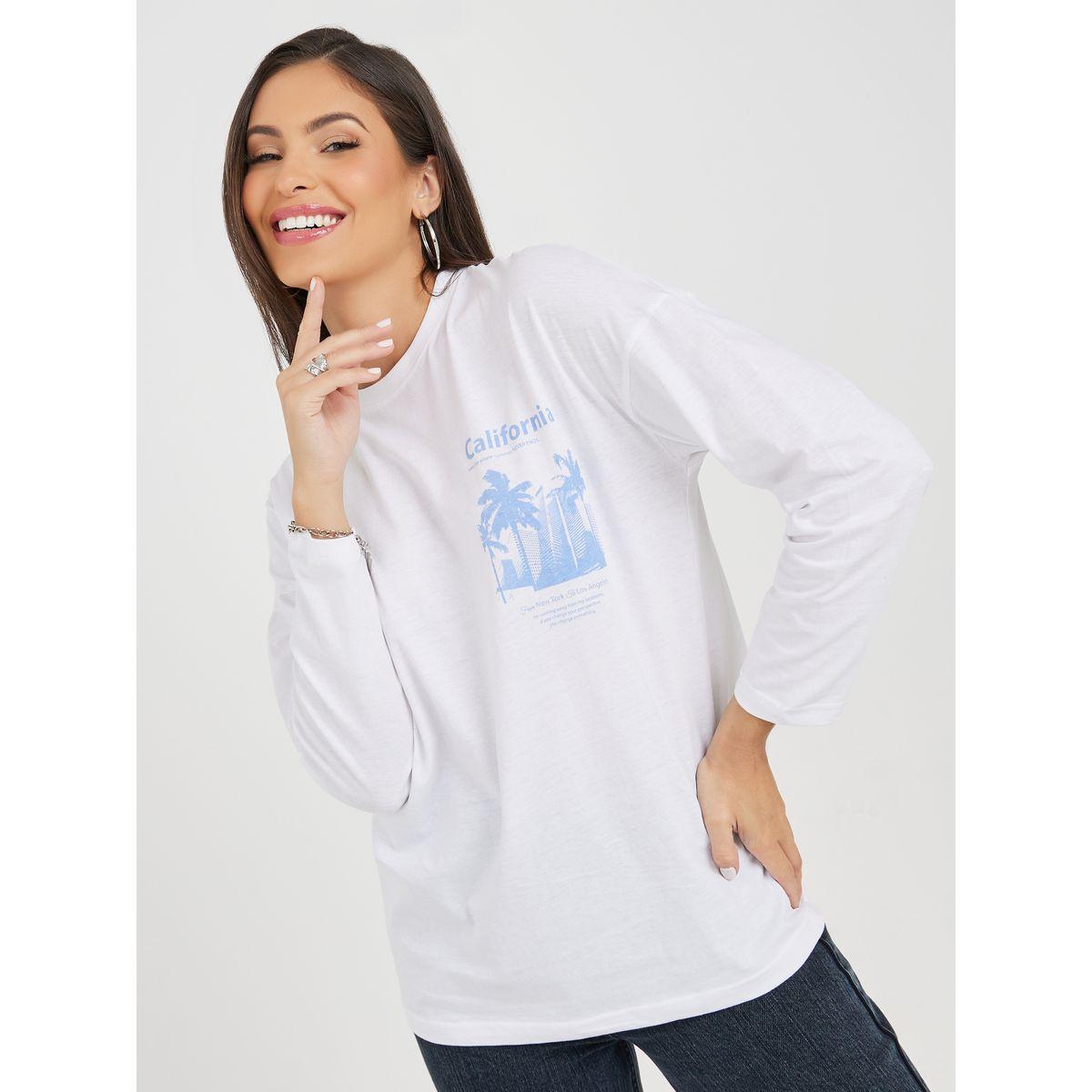 Styli Oversized California Graphic Drop Shoulder T-Shirt-women-clothing-tshirts-image-1
