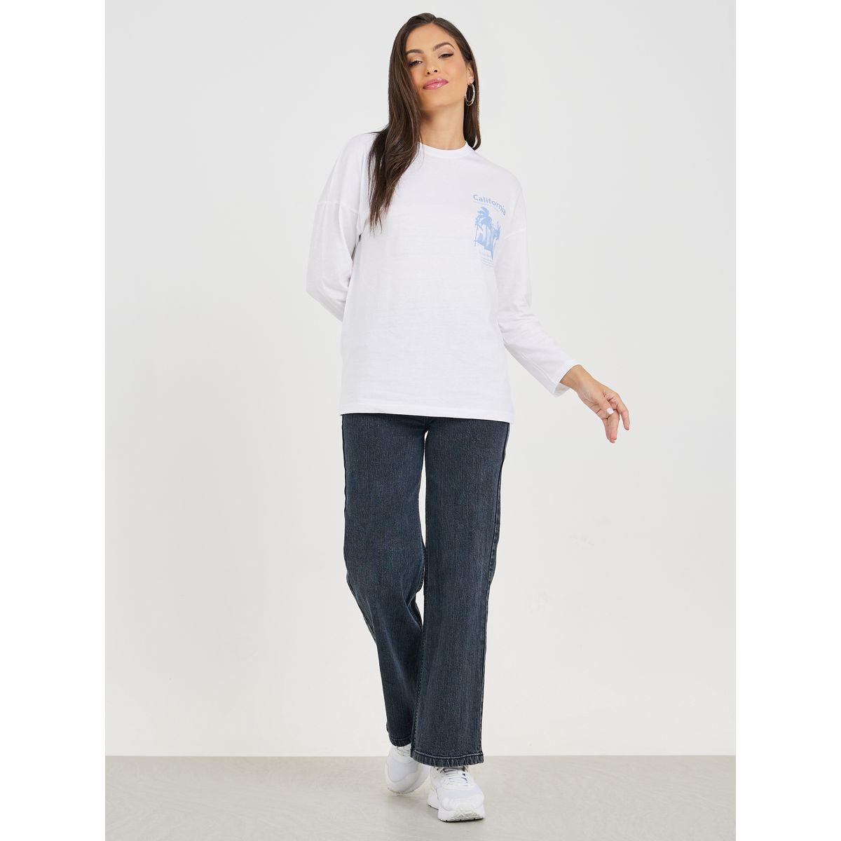 Styli Oversized California Graphic Drop Shoulder T-Shirt-women-clothing-tshirts-image-2