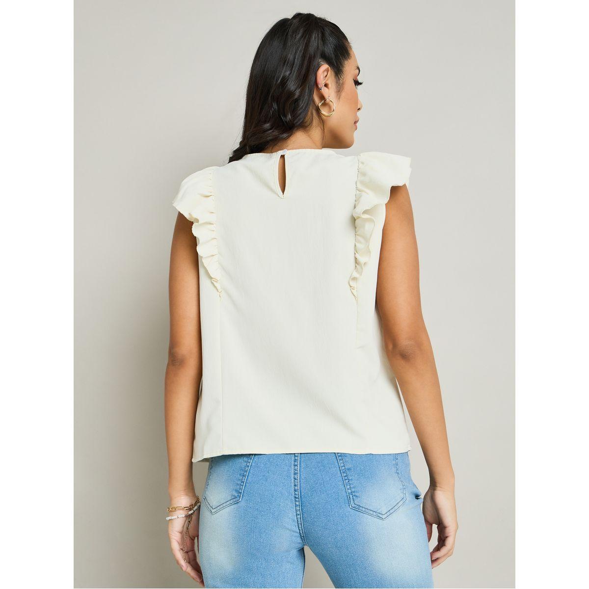 بلوزة مزينة بكشكش وأزرار-women-clothing-shirtsandblouses-blouses-image-4