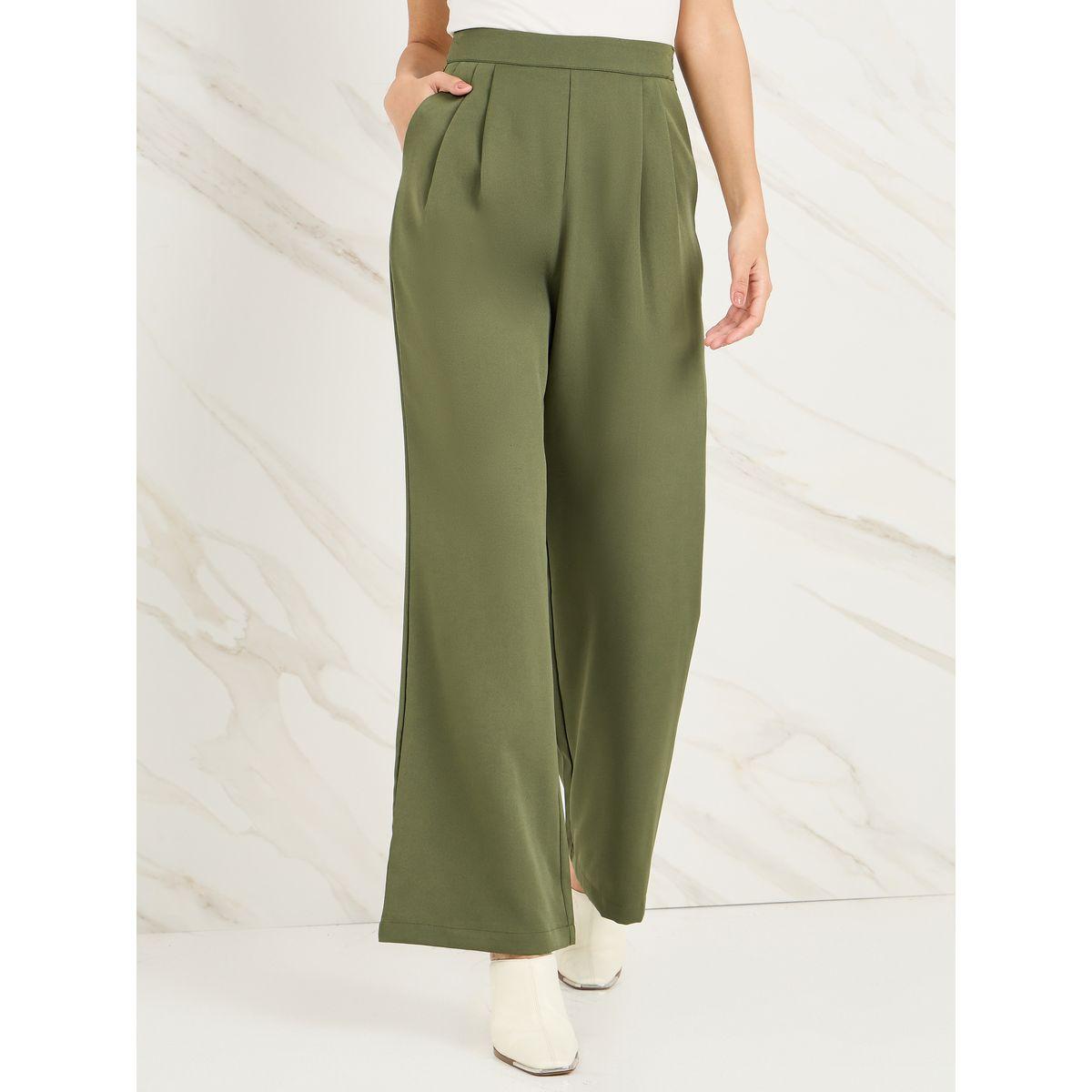 Styli High Rise Wide Leg Trouser with Fold Pleats-women-clothing-bottoms-trousers-image-1