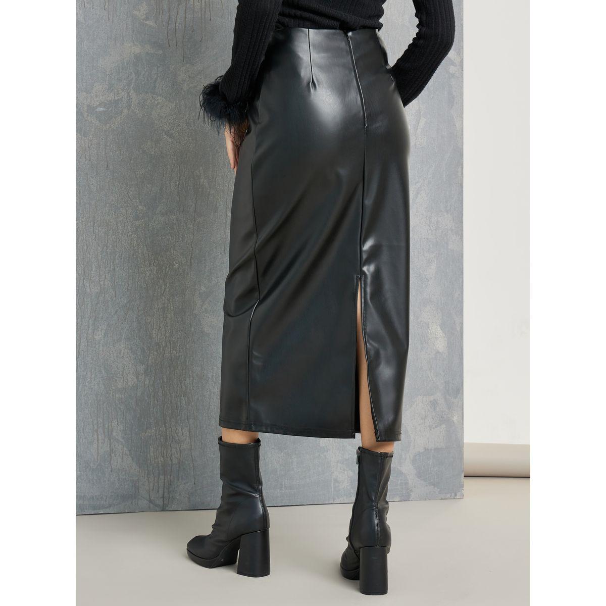 Styli High Rise Split Thigh Leather Look Midi Skirt-women-clothing-bottoms-skirts-image-4