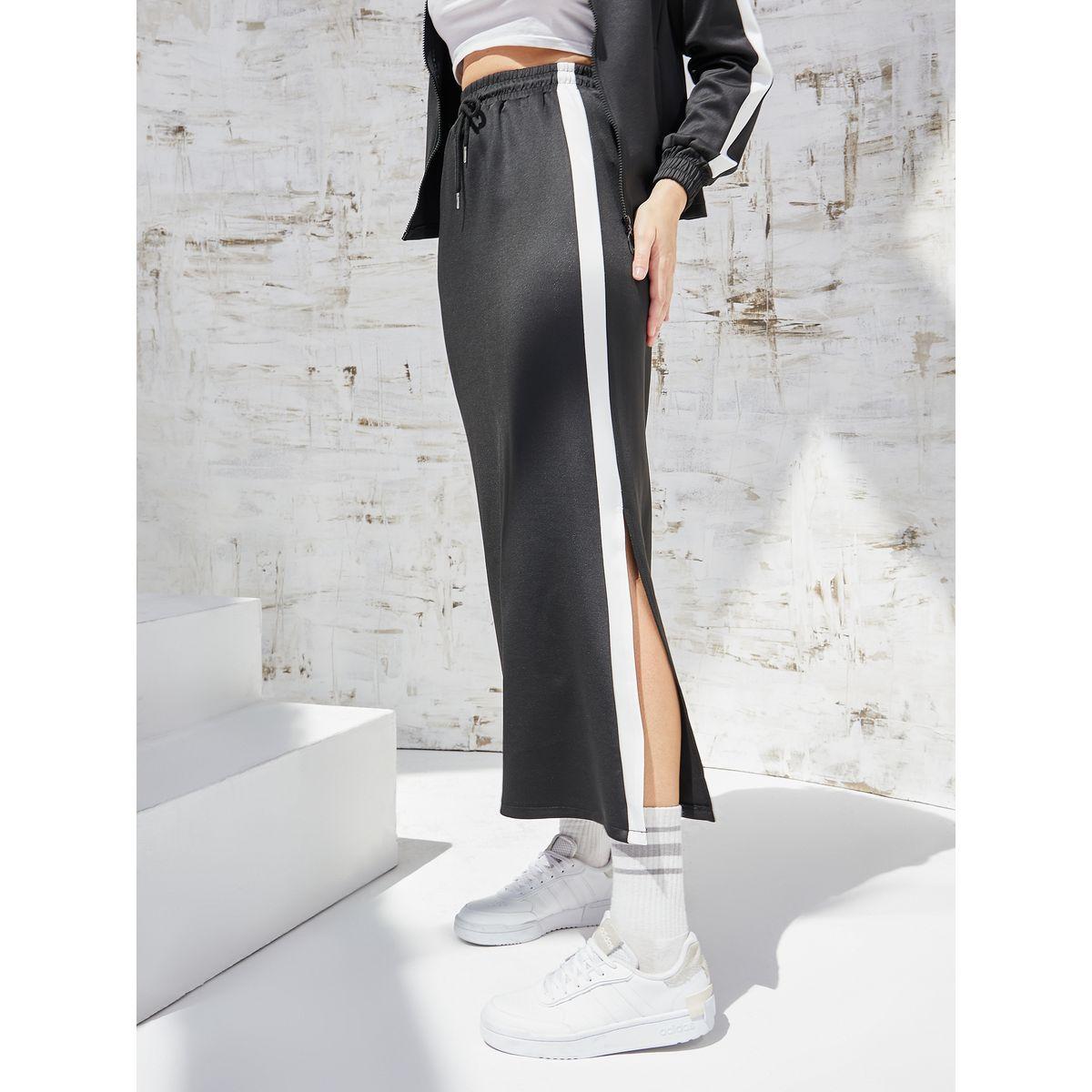 Styli Elevate Zip Through Jacket & Side Slit Detail Midi Skirt Co-Ords-women-clothing-coordsets-image-4