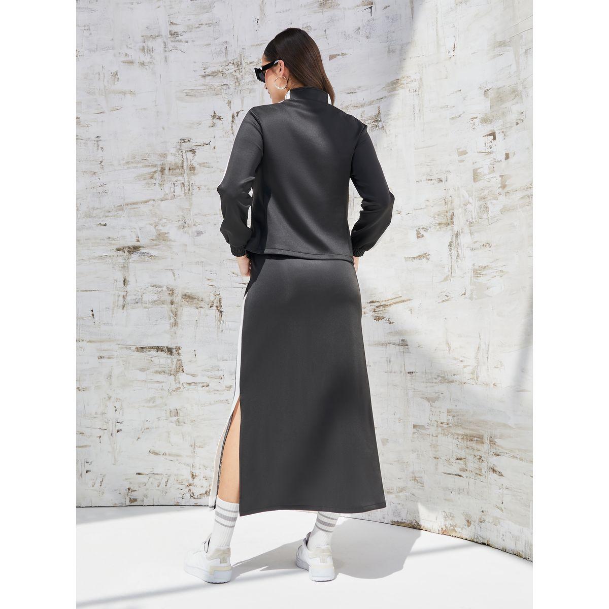 Styli Elevate Zip Through Jacket & Side Slit Detail Midi Skirt Co-Ords-women-clothing-coordsets-image-7