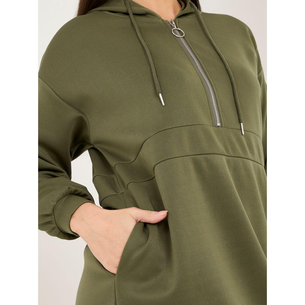 فستان ميدي مزين بشق جانبي-women-clothing-dresses-image-3
