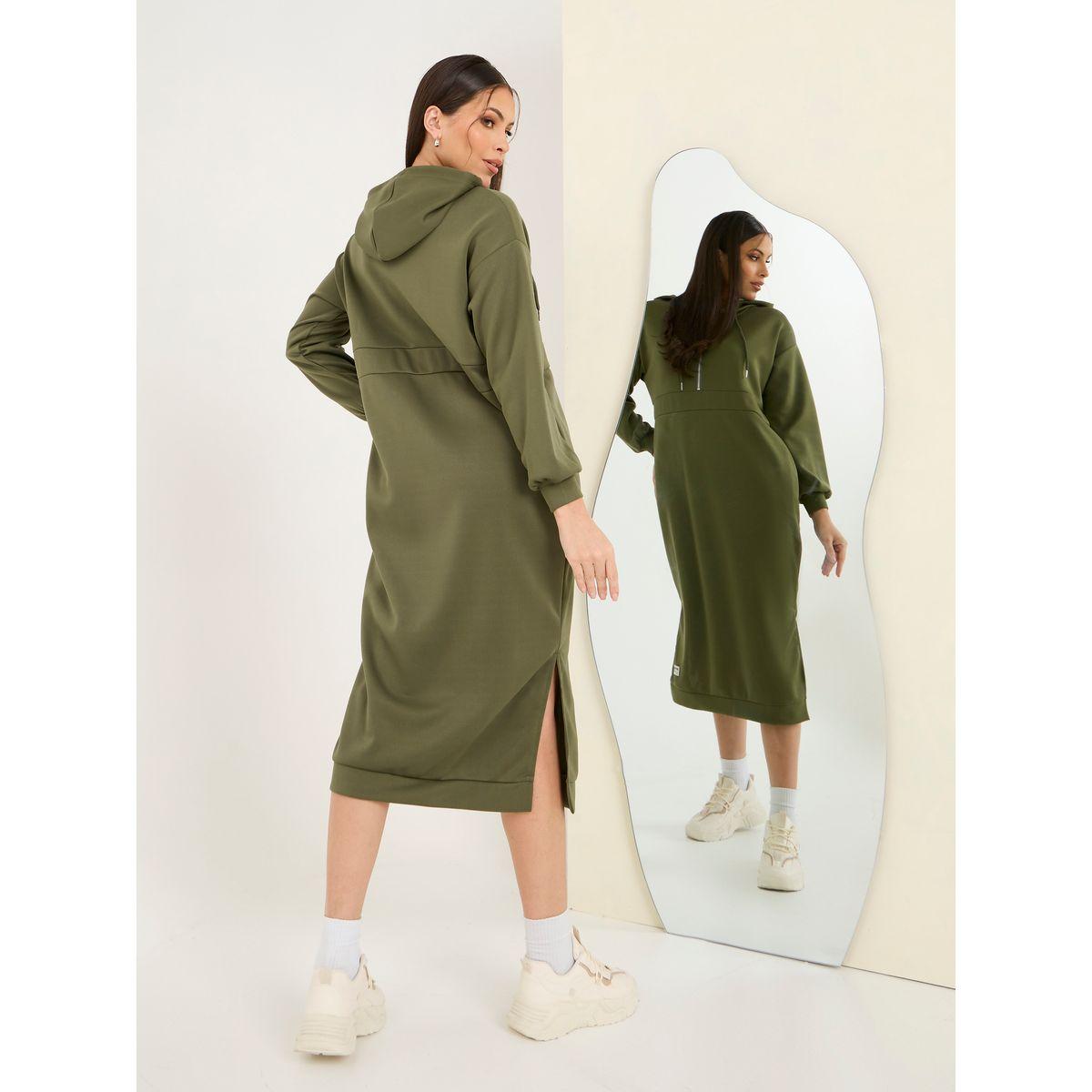 فستان ميدي مزين بشق جانبي-women-clothing-dresses-image-4