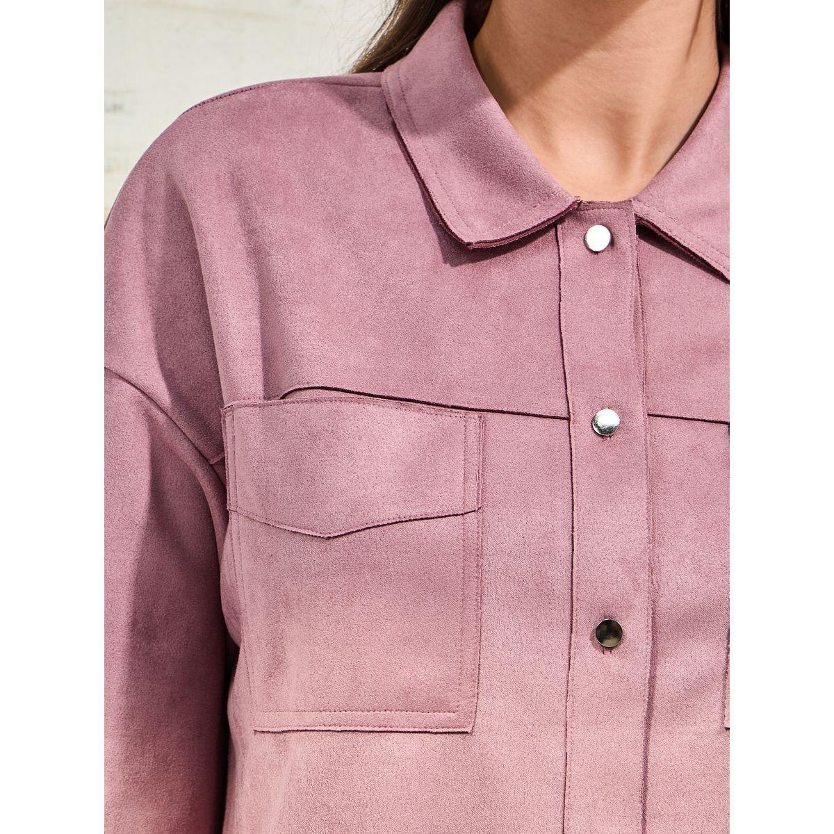 Styli Elevate Oversized Suede Look Jacket with Pockets-women-winterwear-coatsandjackets-jackets-image-5