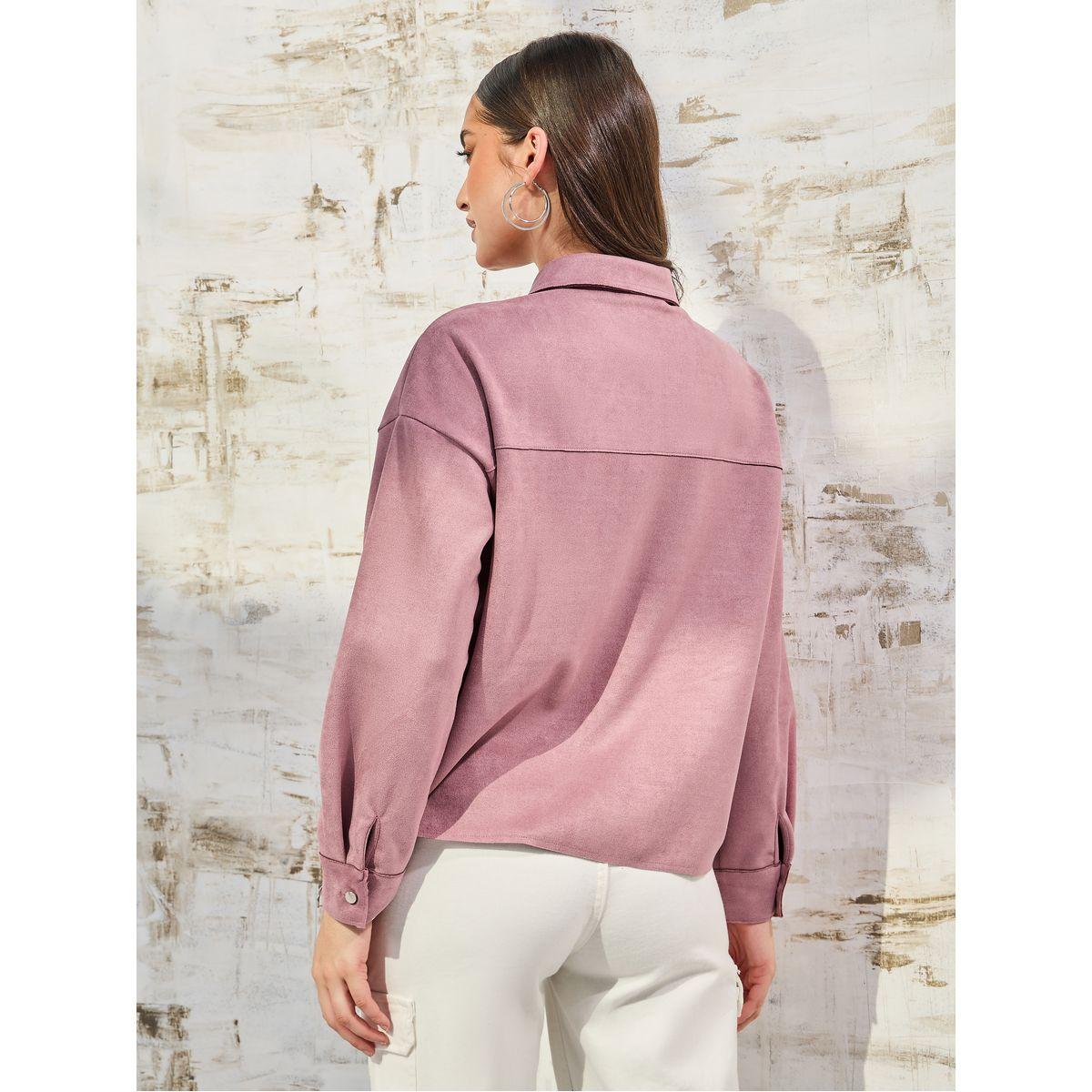 Styli Elevate Oversized Suede Look Jacket with Pockets-women-winterwear-coatsandjackets-jackets-image-6