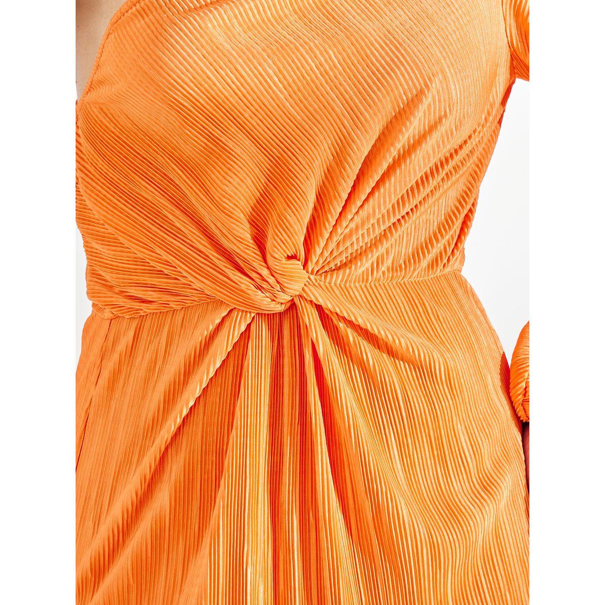 Styli Knot Front One Shoulder Plisse Bodycon Midi Dress-women-clothing-dresses-image-4