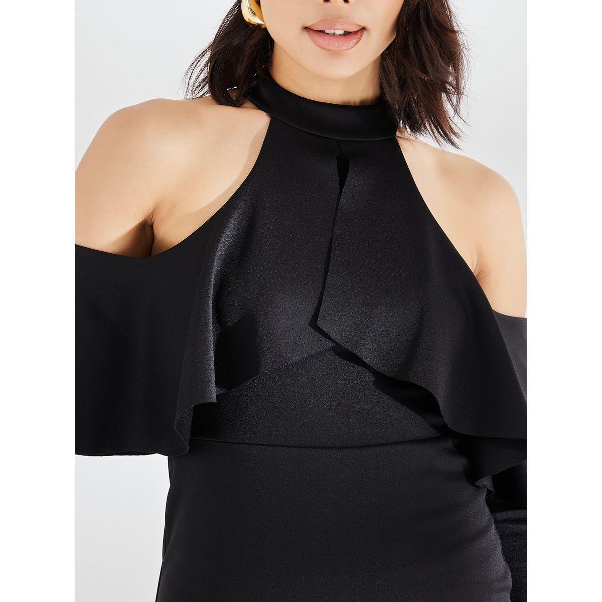 Styli Cold Shoulder Sleeve Ruffled Bodycon Midi Dress-women-clothing-dresses-image-4