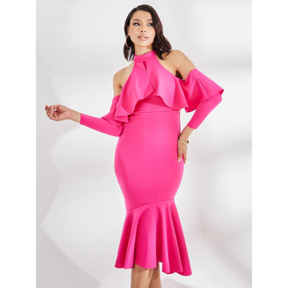 فستان ميدي بأكتاف مكشوفة-women-clothing-dresses-image-1