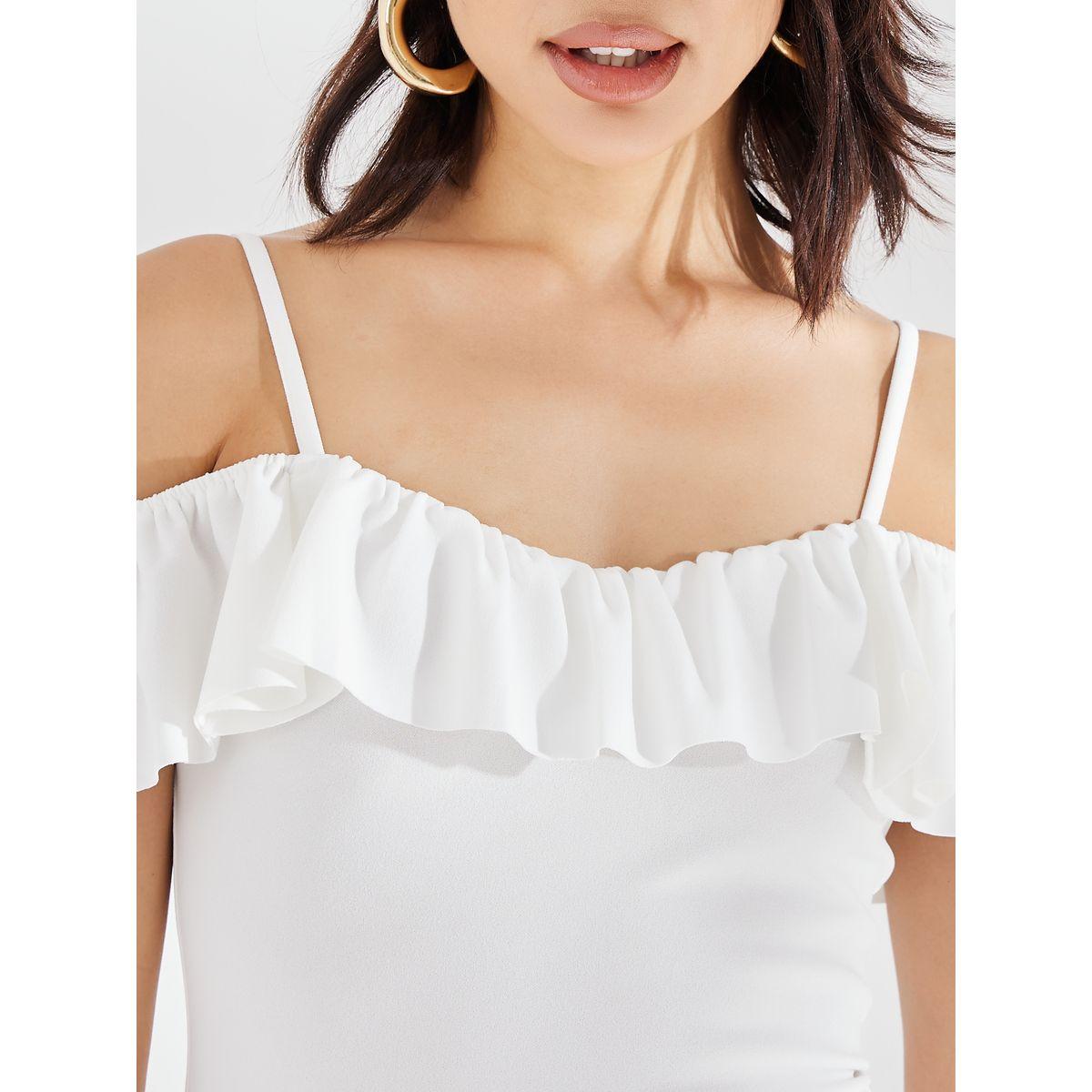 Styli Cold Shoulder Ruffled Edge Bodycon Midi Dress-women-clothing-dresses-image-4