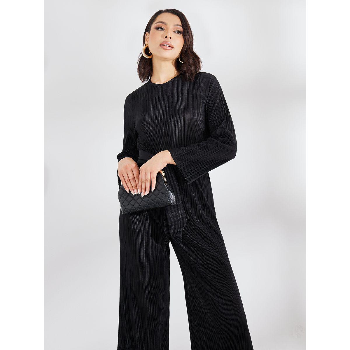 جمبسوت بليسيه بأرجل واسعة وأربطة-women-clothing-jumpsuits-image-3